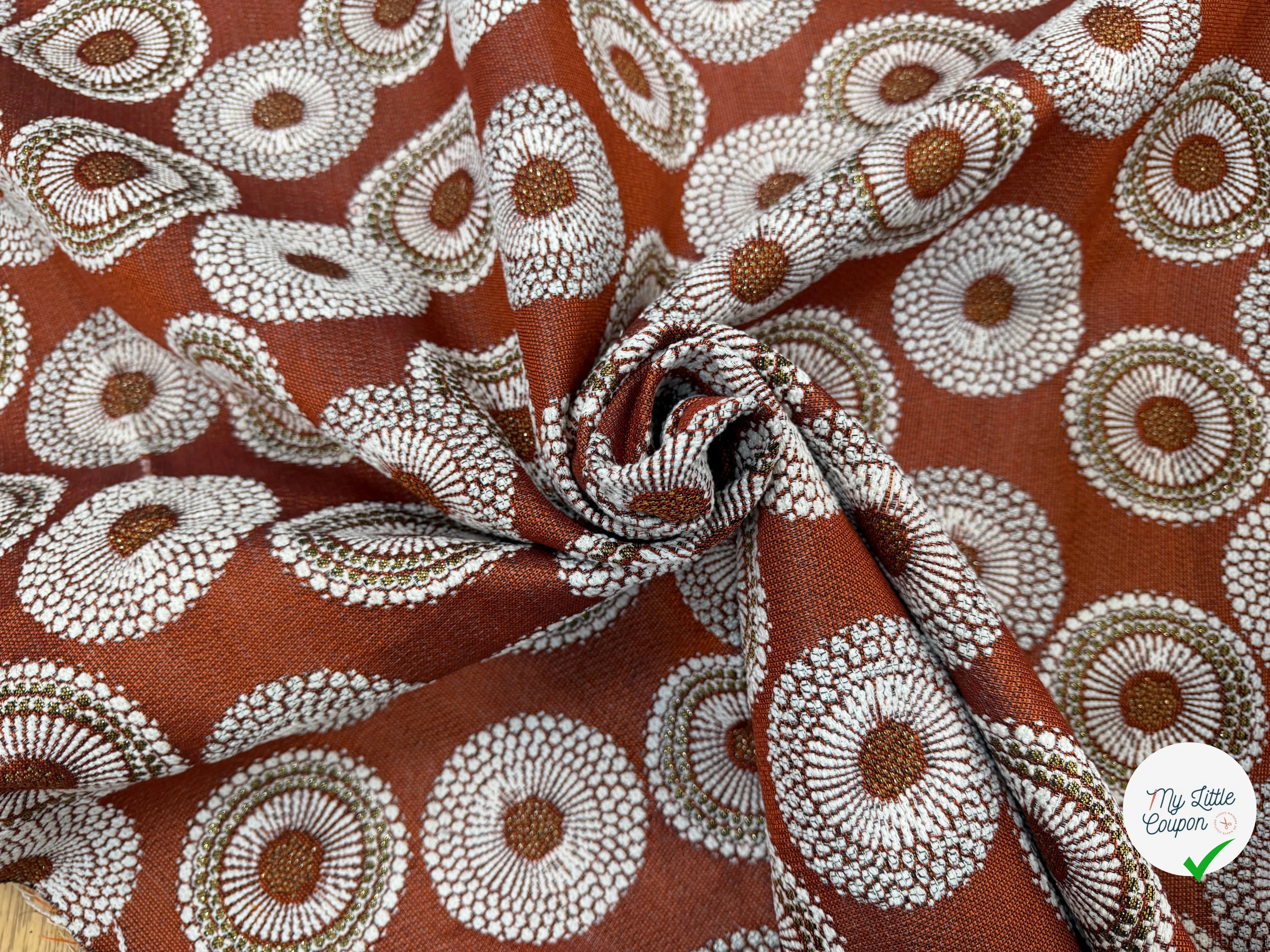 JACQUARD JOJOBA ALLOVER TERRACOTTA 140 CM MADE IN FRANCE 🇫🇷 - My Little Coupon