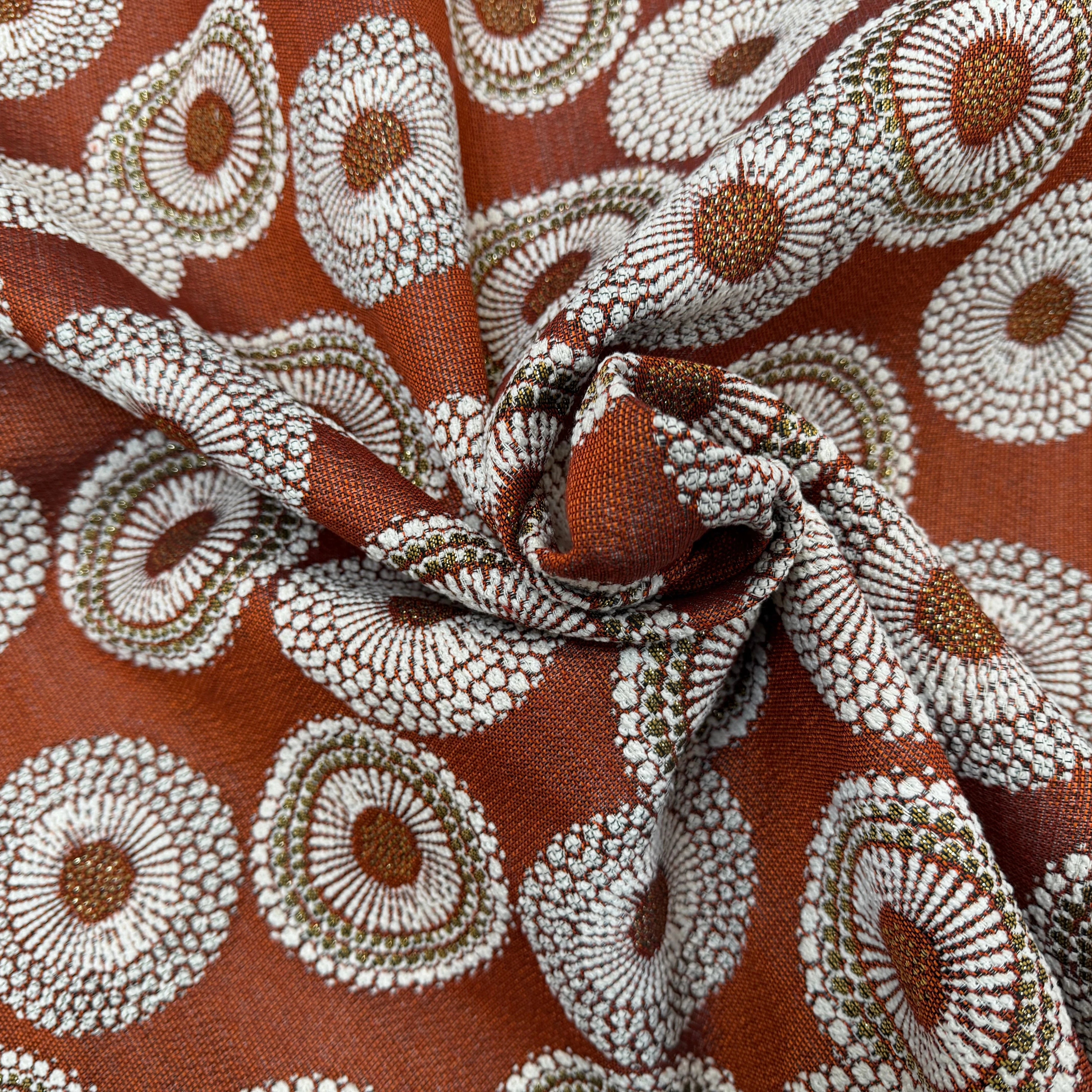 JACQUARD JOJOBA ALLOVER TERRACOTTA 140 CM MADE IN FRANCE 🇫🇷 - My Little Coupon