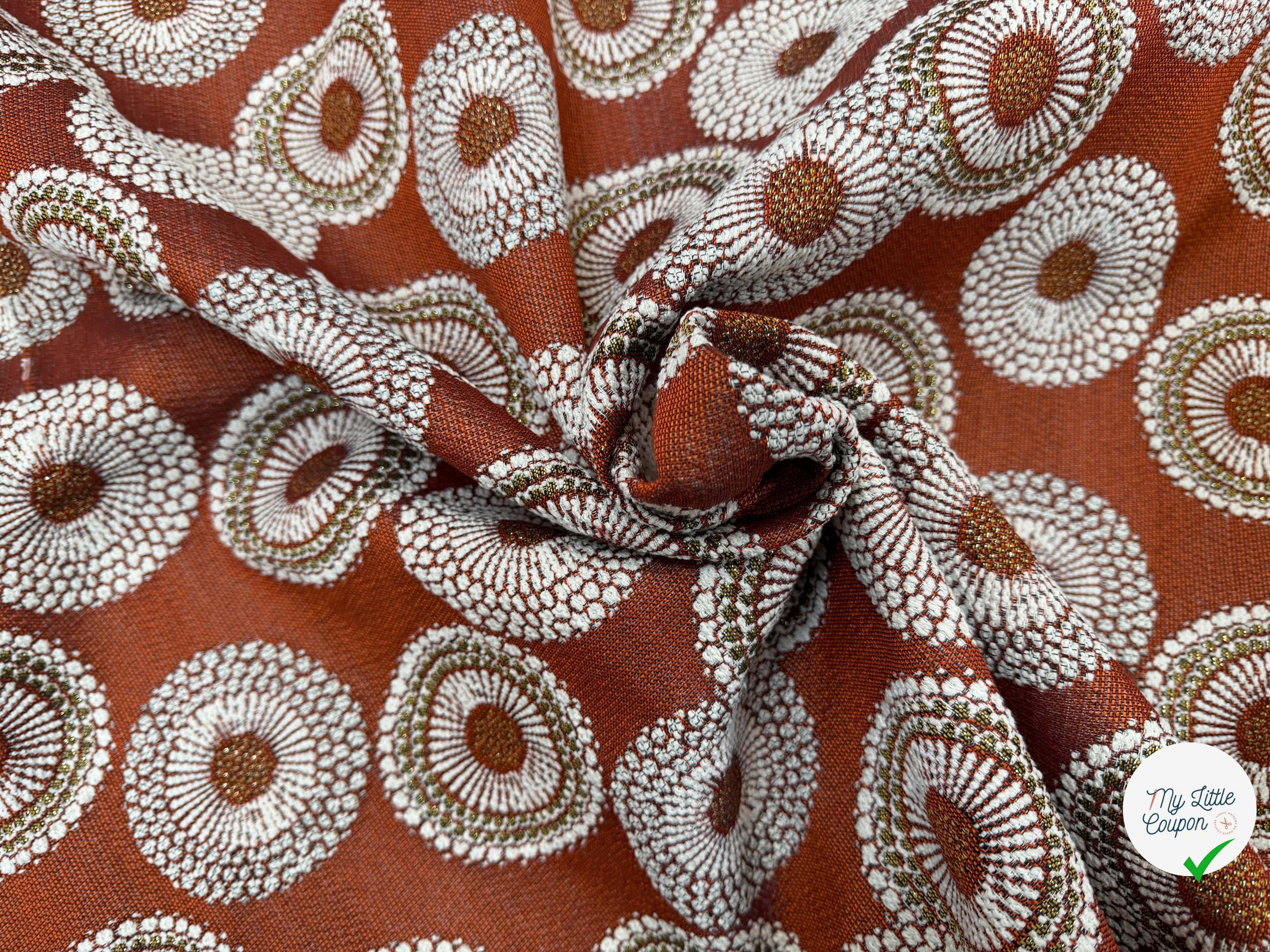 JACQUARD JOJOBA ALLOVER TERRACOTTA 140 CM MADE IN FRANCE 🇫🇷 - My Little Coupon