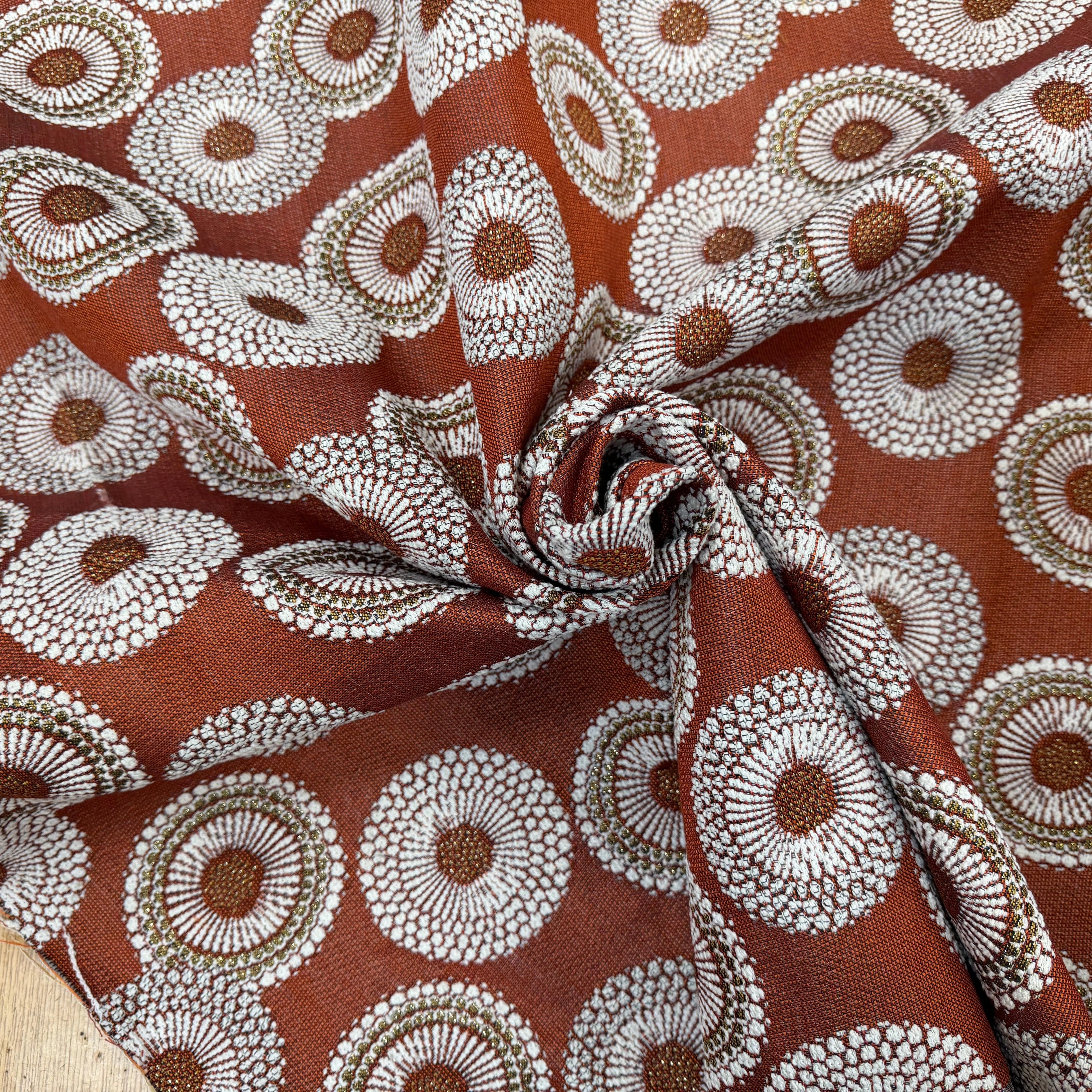 JACQUARD JOJOBA ALLOVER TERRACOTTA 140 CM MADE IN FRANCE 🇫🇷 - My Little Coupon