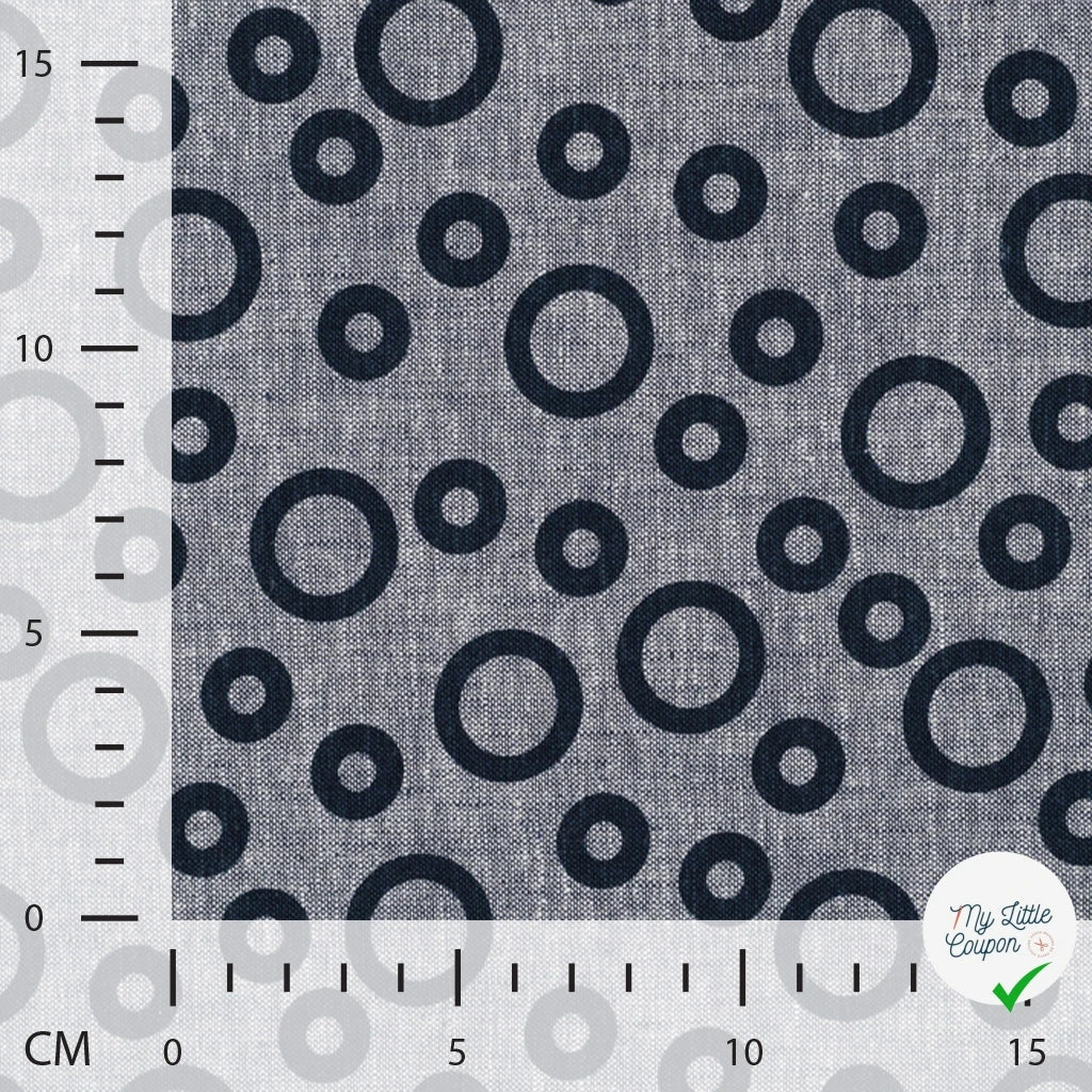 JACQUARD LIN COTON CERCLES DENIM — 55% LIN 45% COTON - My Little Coupon