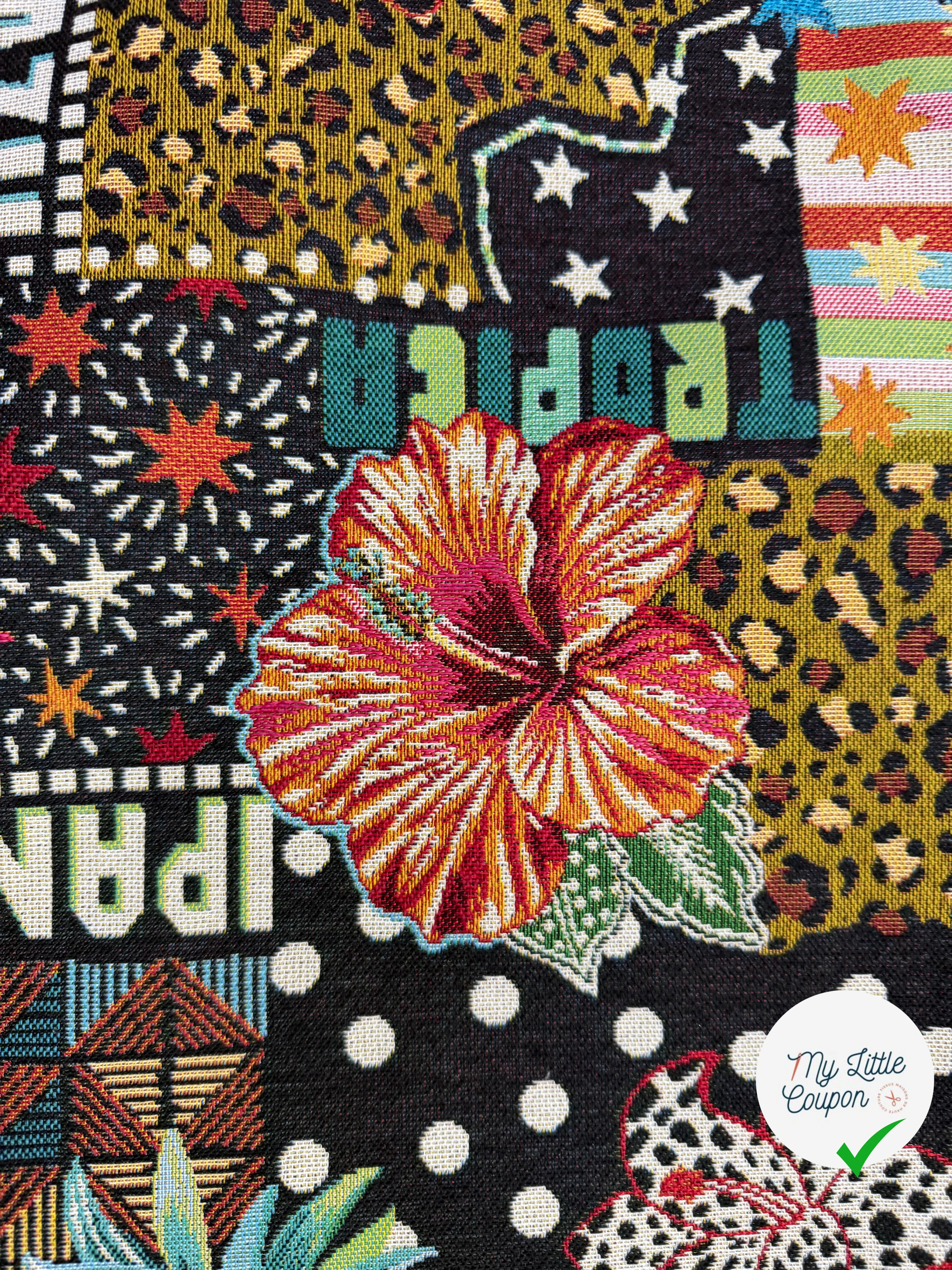 JACQUARD MADE IN FRANCE BOSSA NOVA ALLOVER NOIR MULTICOLOR - My Little Coupon