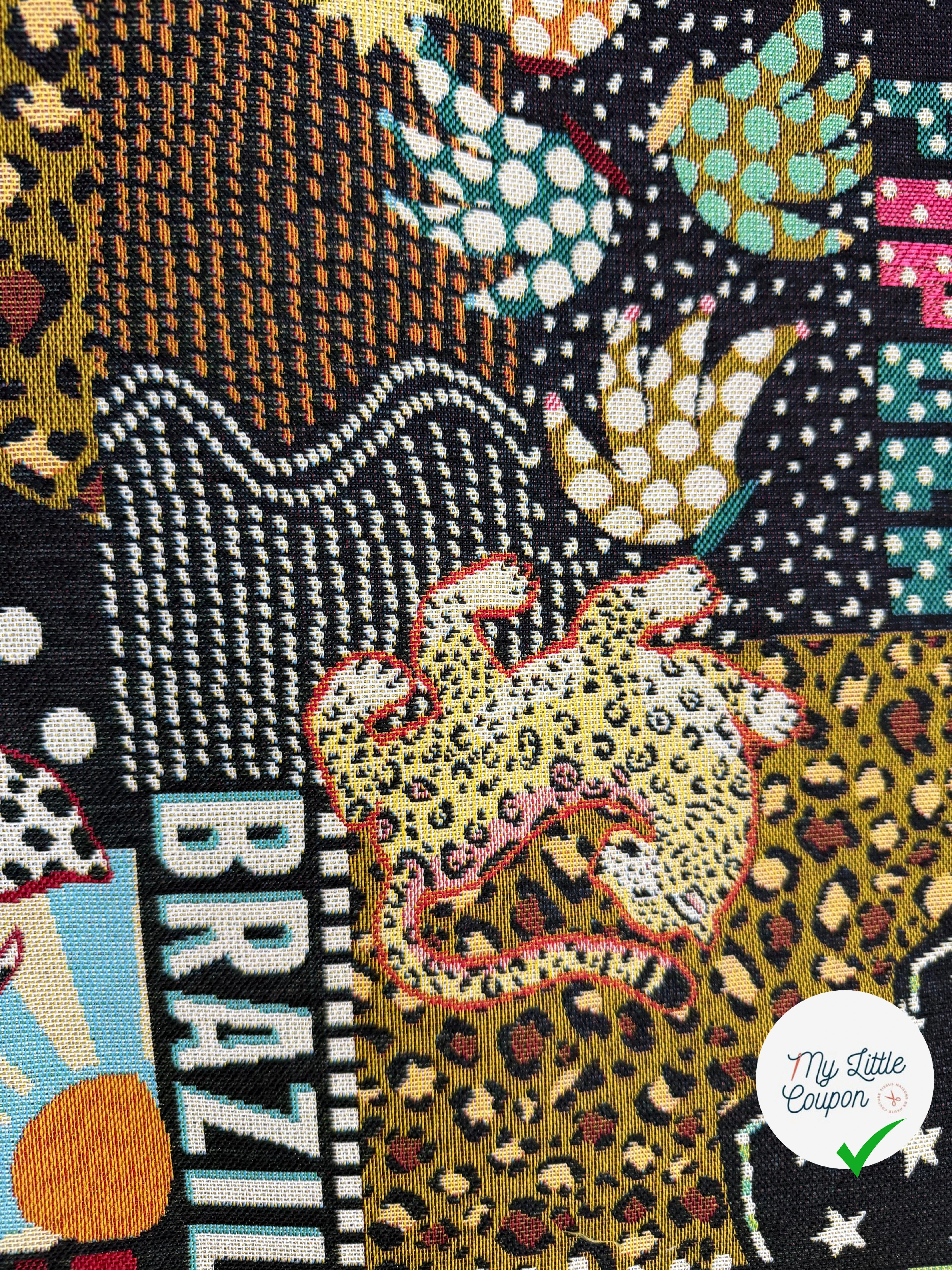 JACQUARD MADE IN FRANCE BOSSA NOVA ALLOVER NOIR MULTICOLOR - My Little Coupon