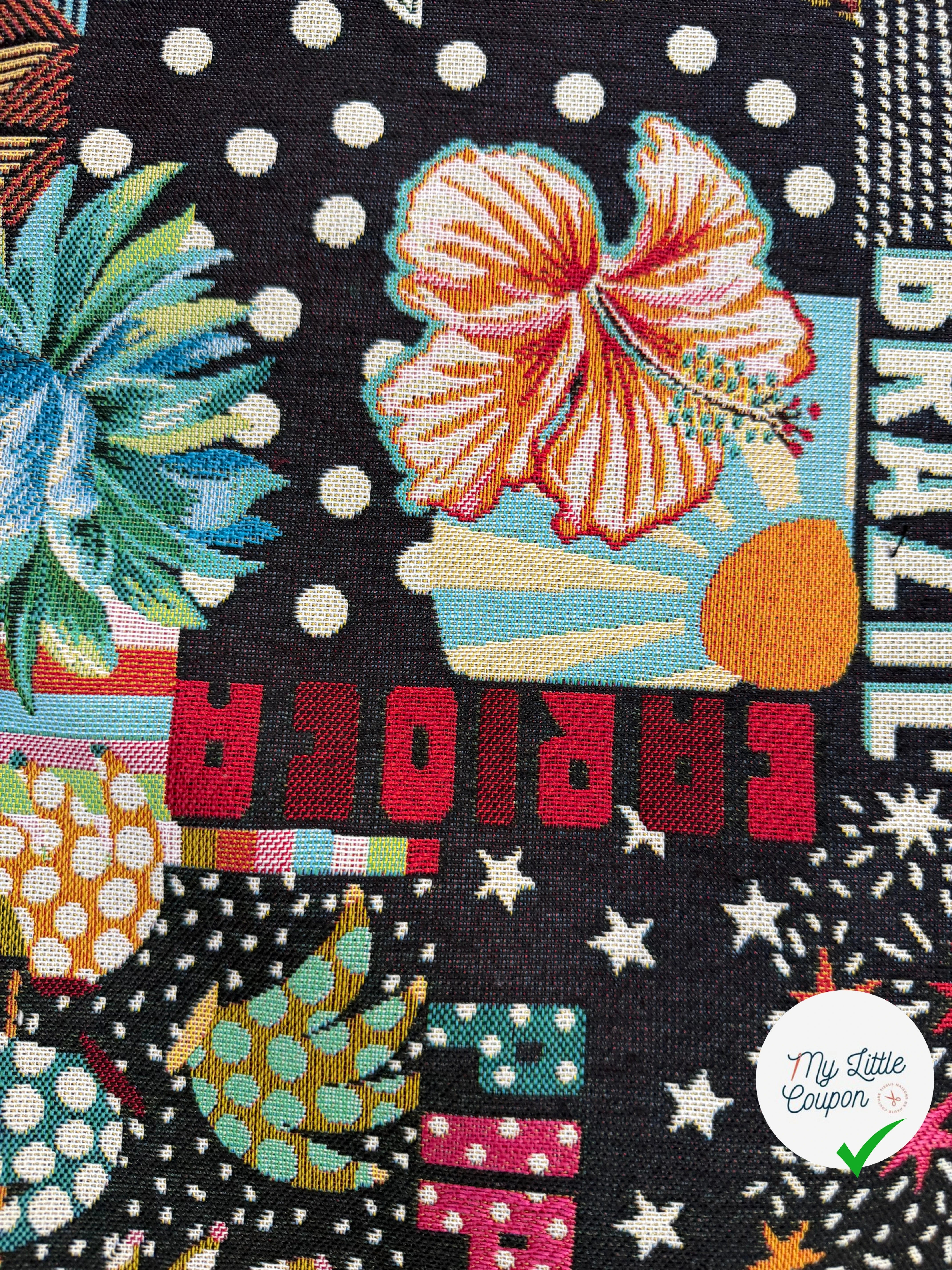 JACQUARD MADE IN FRANCE BOSSA NOVA ALLOVER NOIR MULTICOLOR - My Little Coupon