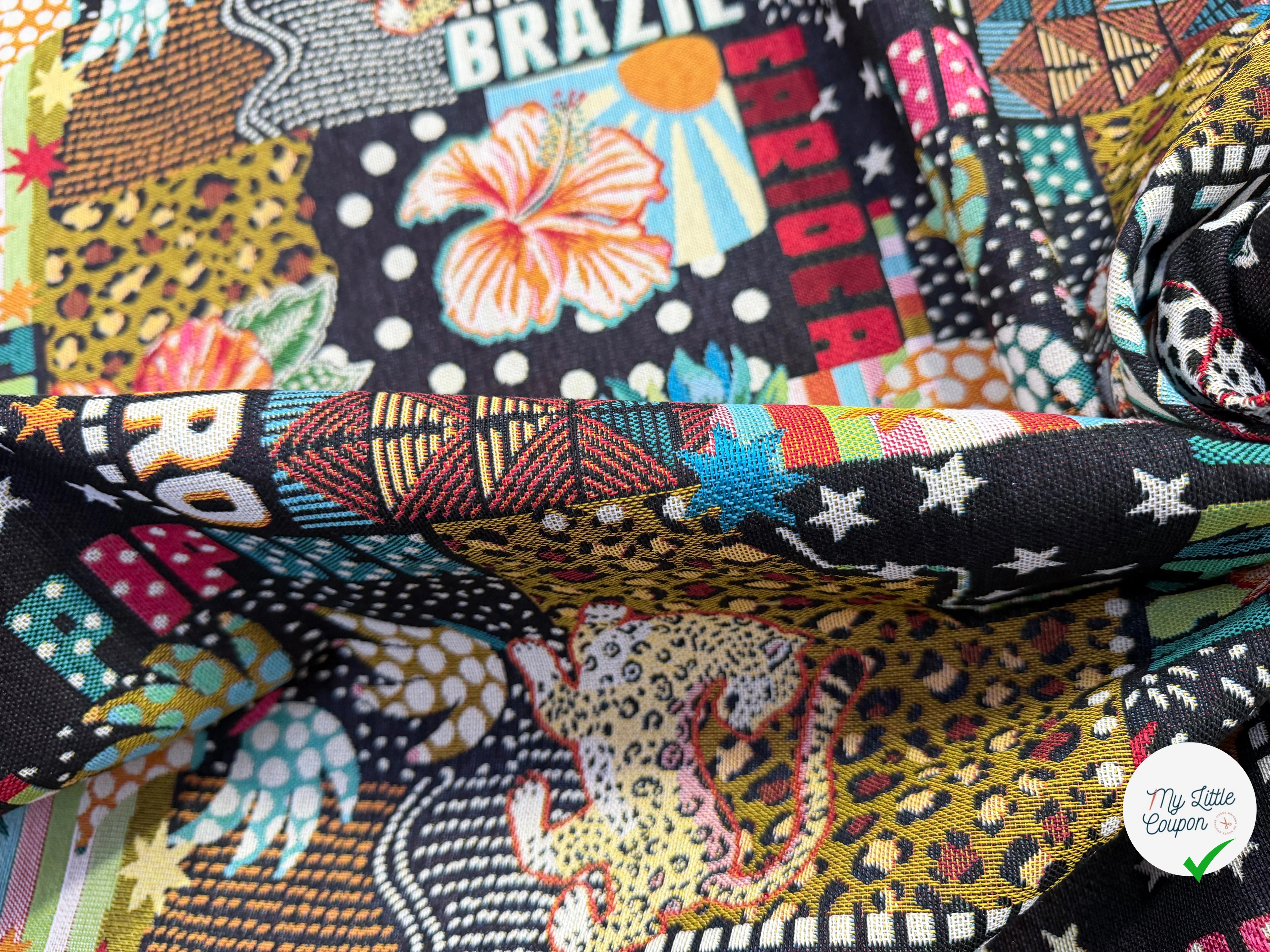 JACQUARD MADE IN FRANCE BOSSA NOVA ALLOVER NOIR MULTICOLOR - My Little Coupon