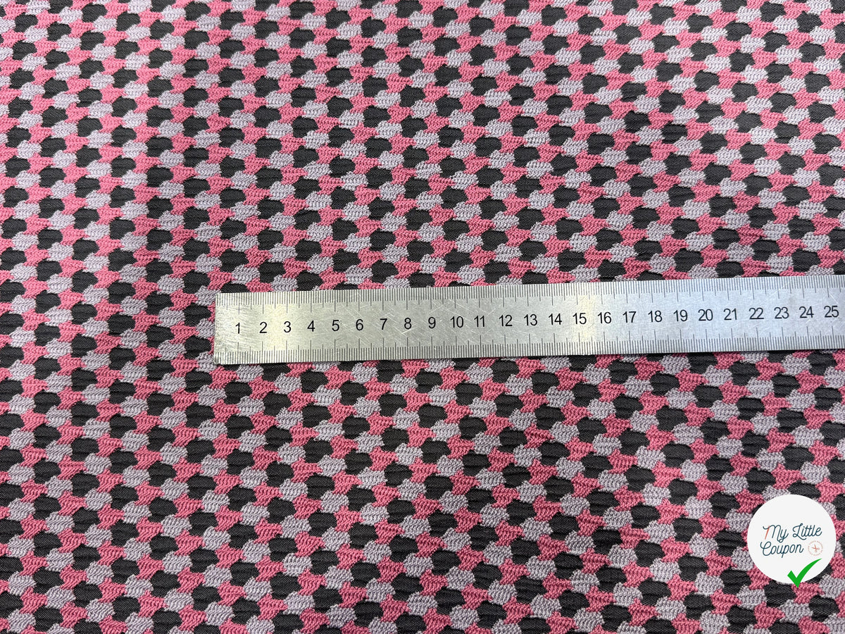 JACQUARD MOTIF STONE ROSE ET GRIS - My Little Coupon