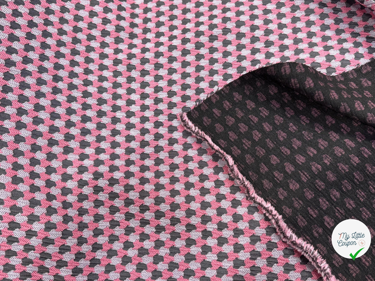 JACQUARD MOTIF STONE ROSE ET GRIS - My Little Coupon