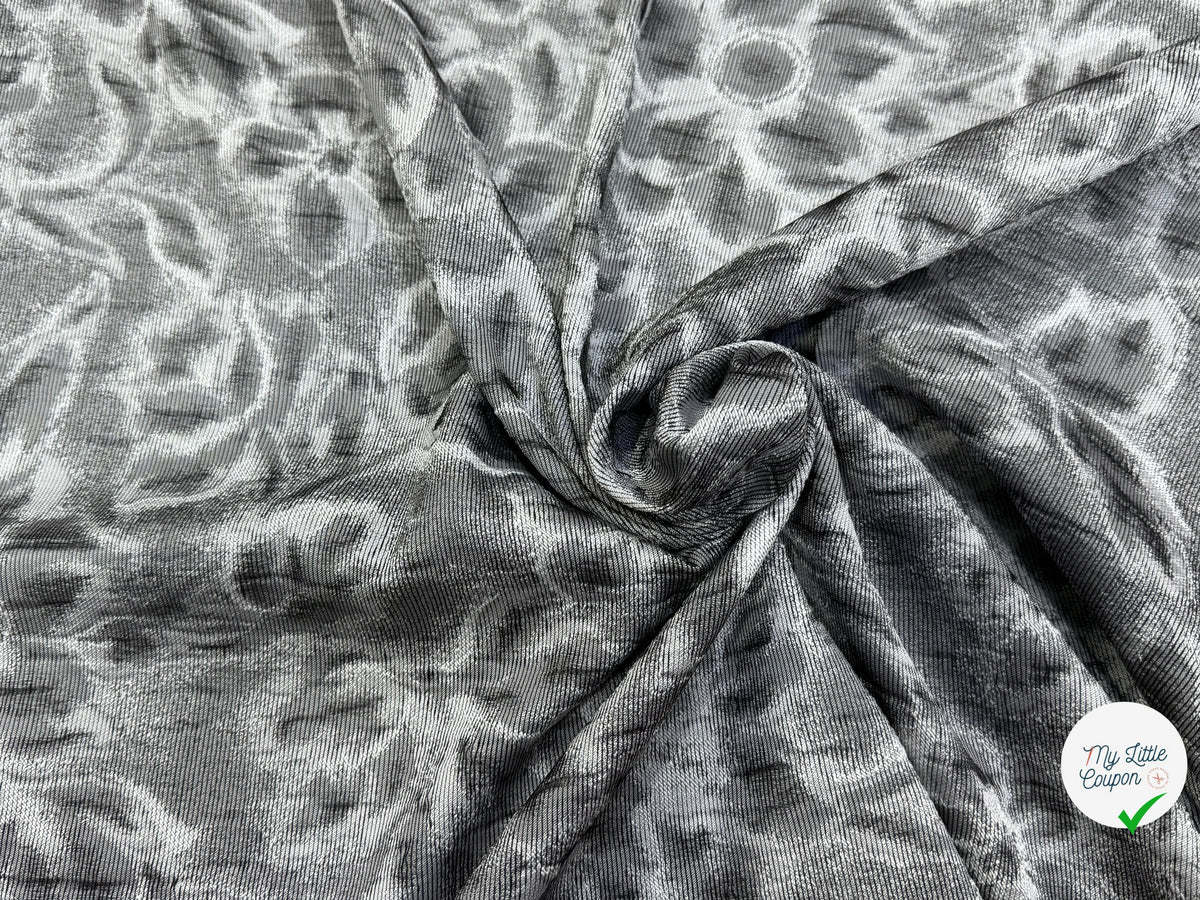 JACQUARD MOTIFS FLORAUX GRIS ET NOIR - My Little Coupon
