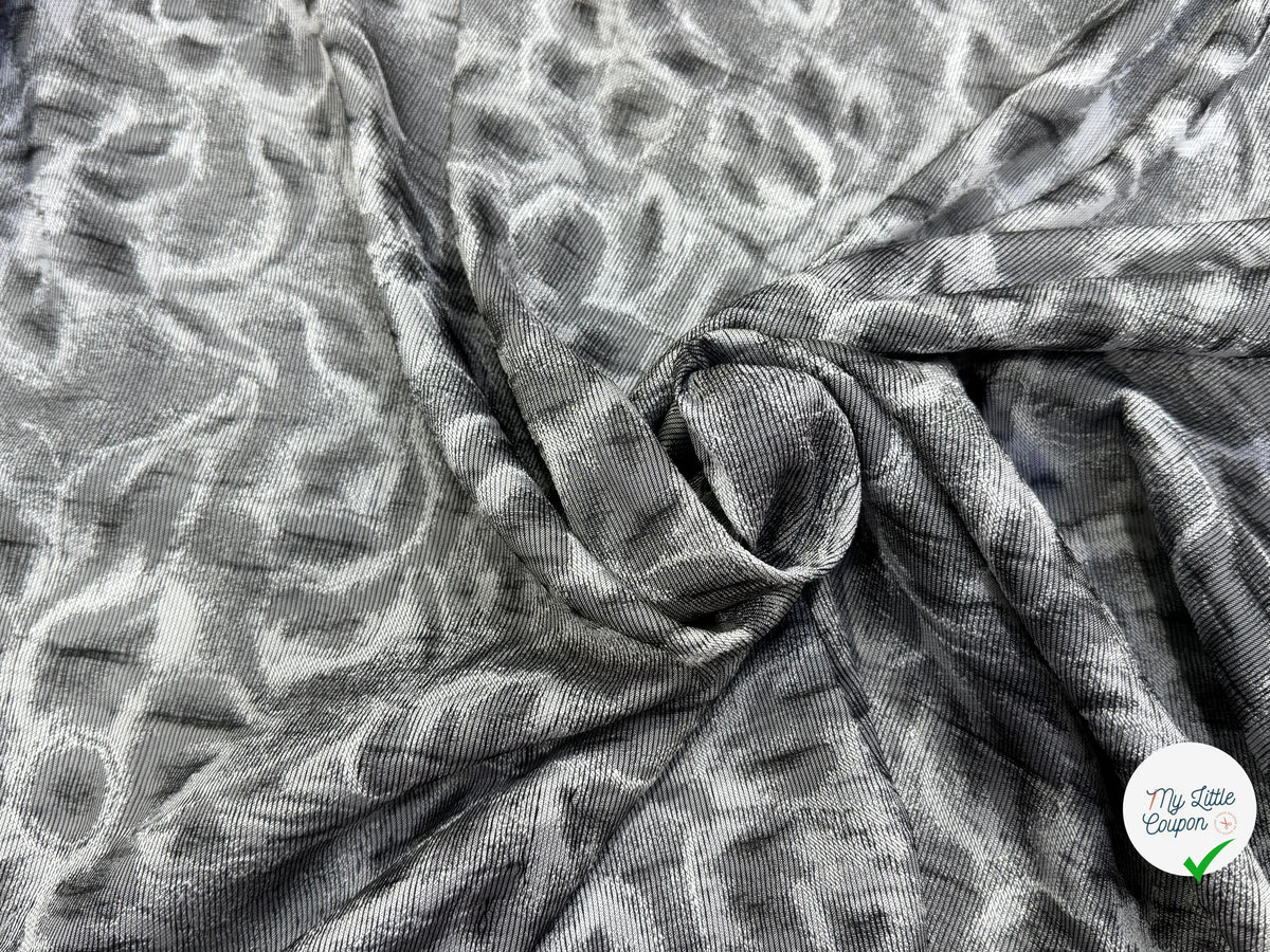 JACQUARD MOTIFS FLORAUX GRIS ET NOIR - My Little Coupon