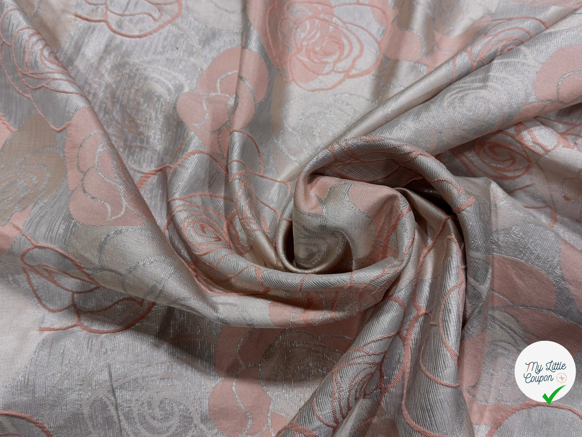 JACQUARD MOTIFS FLORAUX ROSE - My Little Coupon