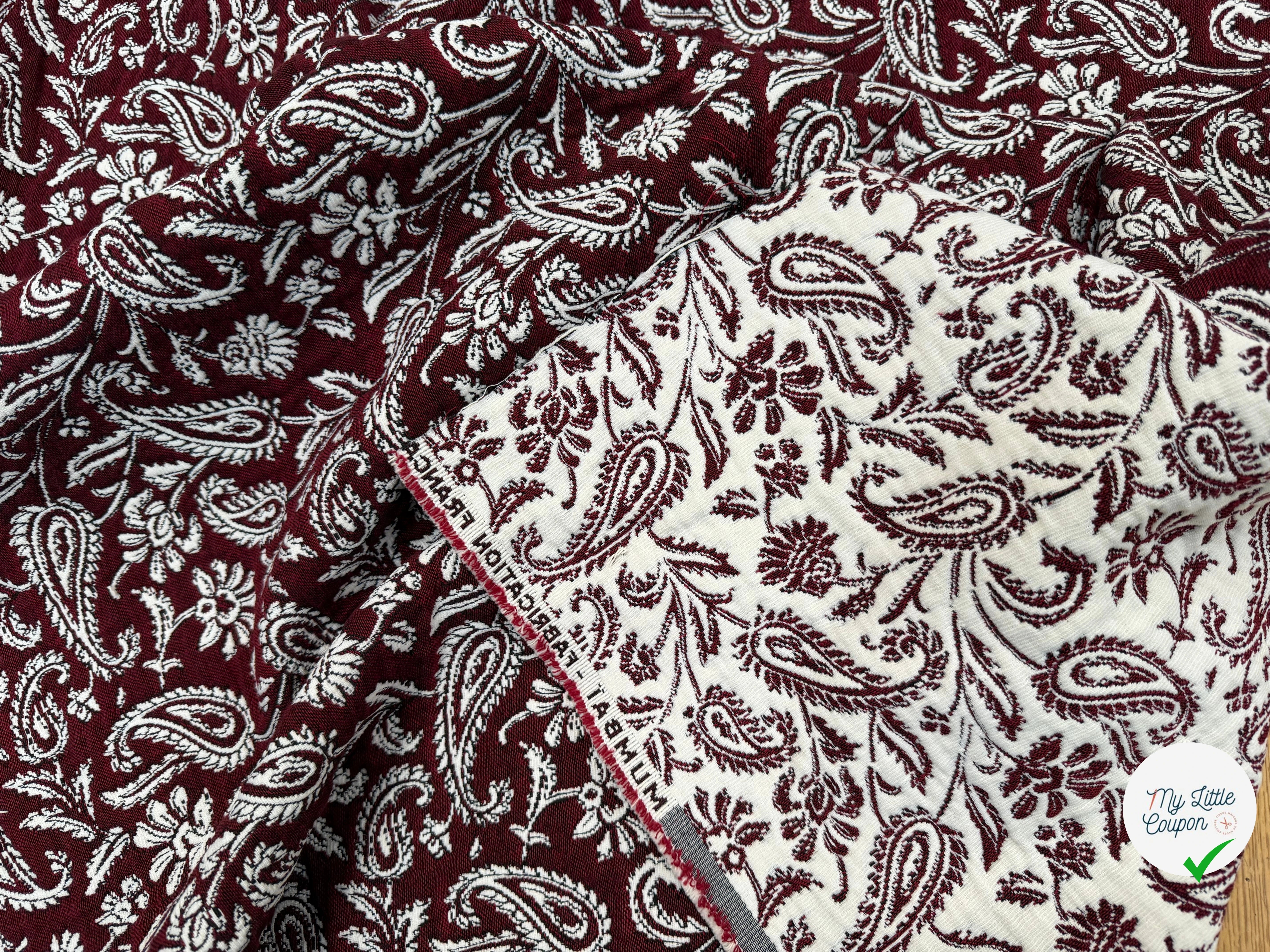 JACQUARD MUMBAI ALLOVER BORDEAUX 140 CM - My Little Coupon