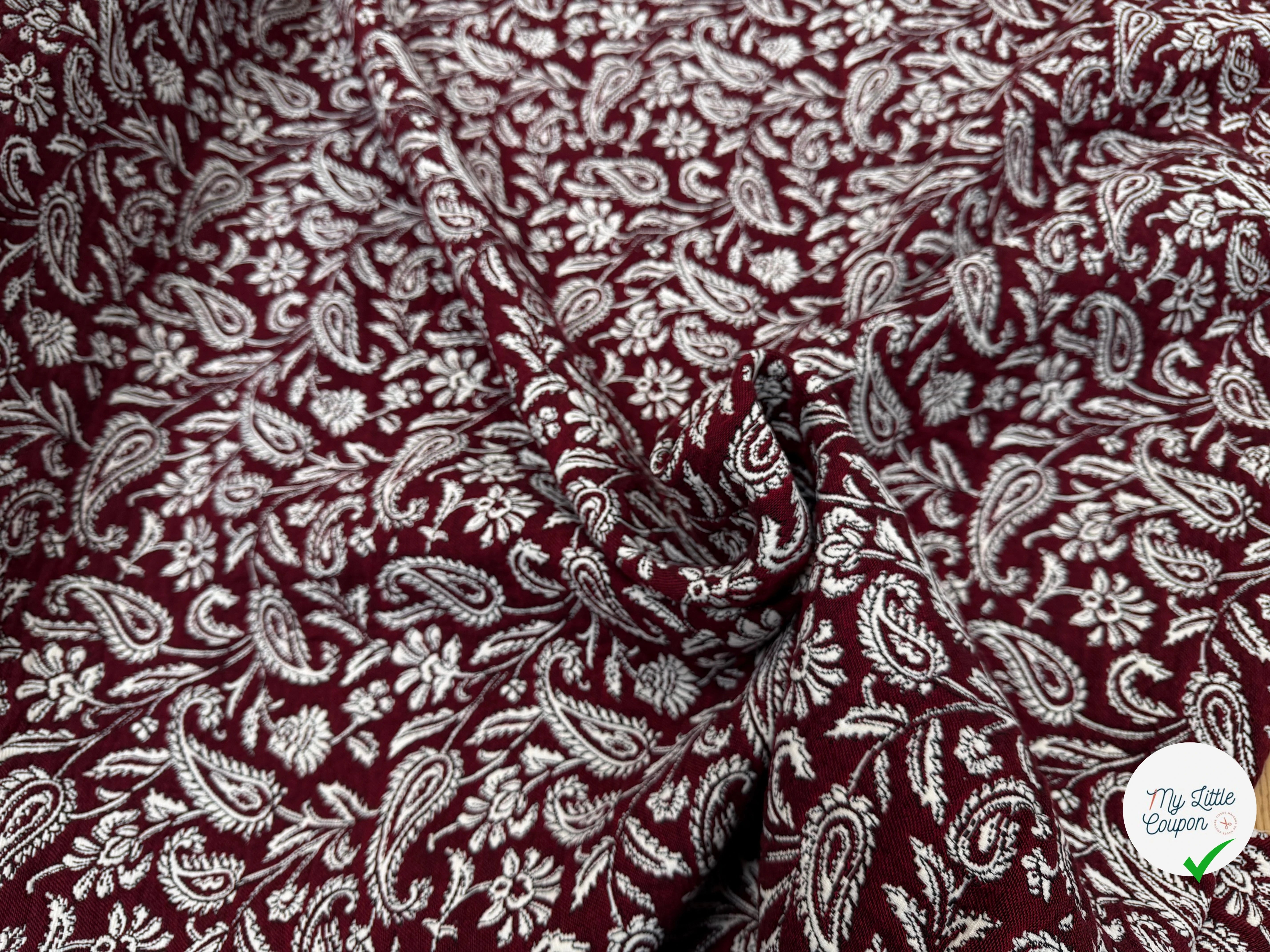 JACQUARD MUMBAI ALLOVER BORDEAUX 140 CM - My Little Coupon