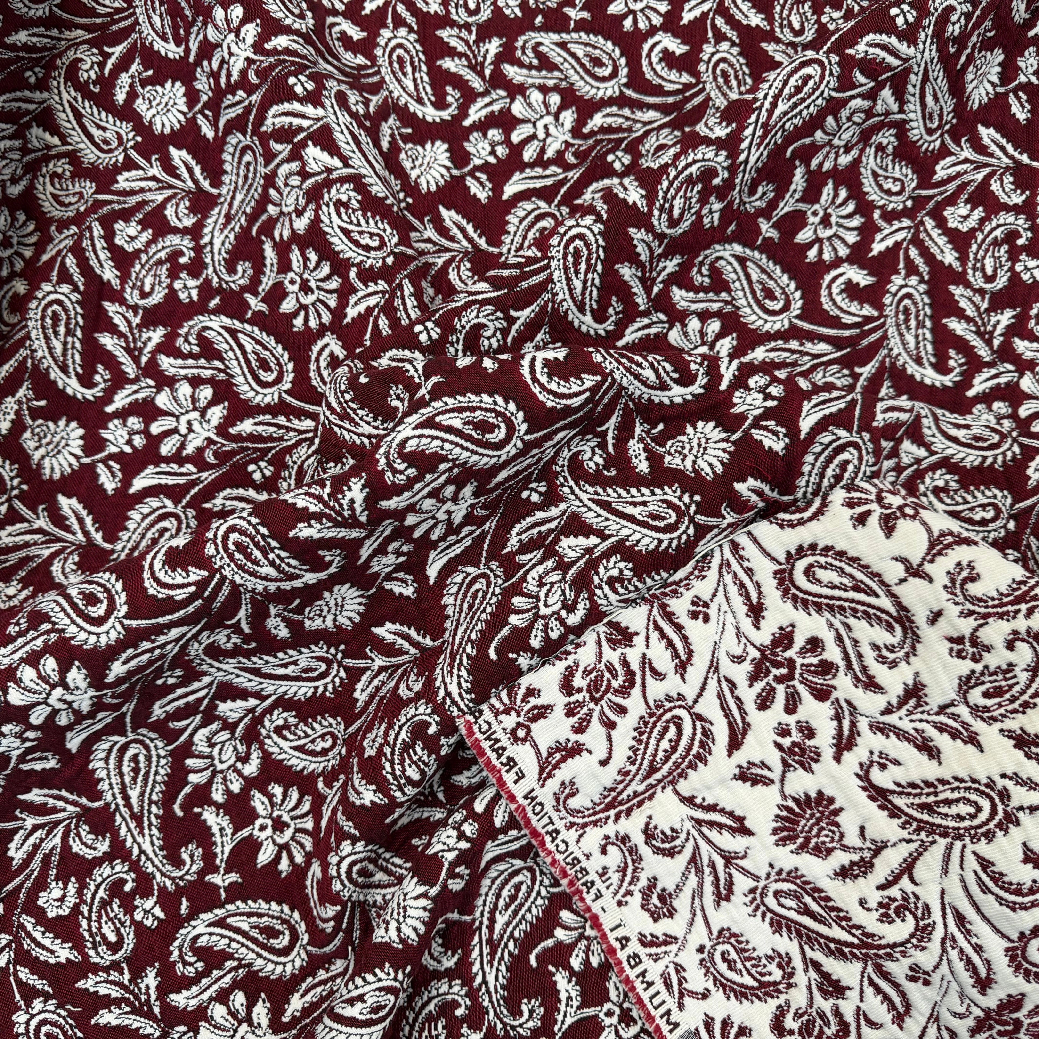 JACQUARD MUMBAI ALLOVER BORDEAUX 140 CM - My Little Coupon