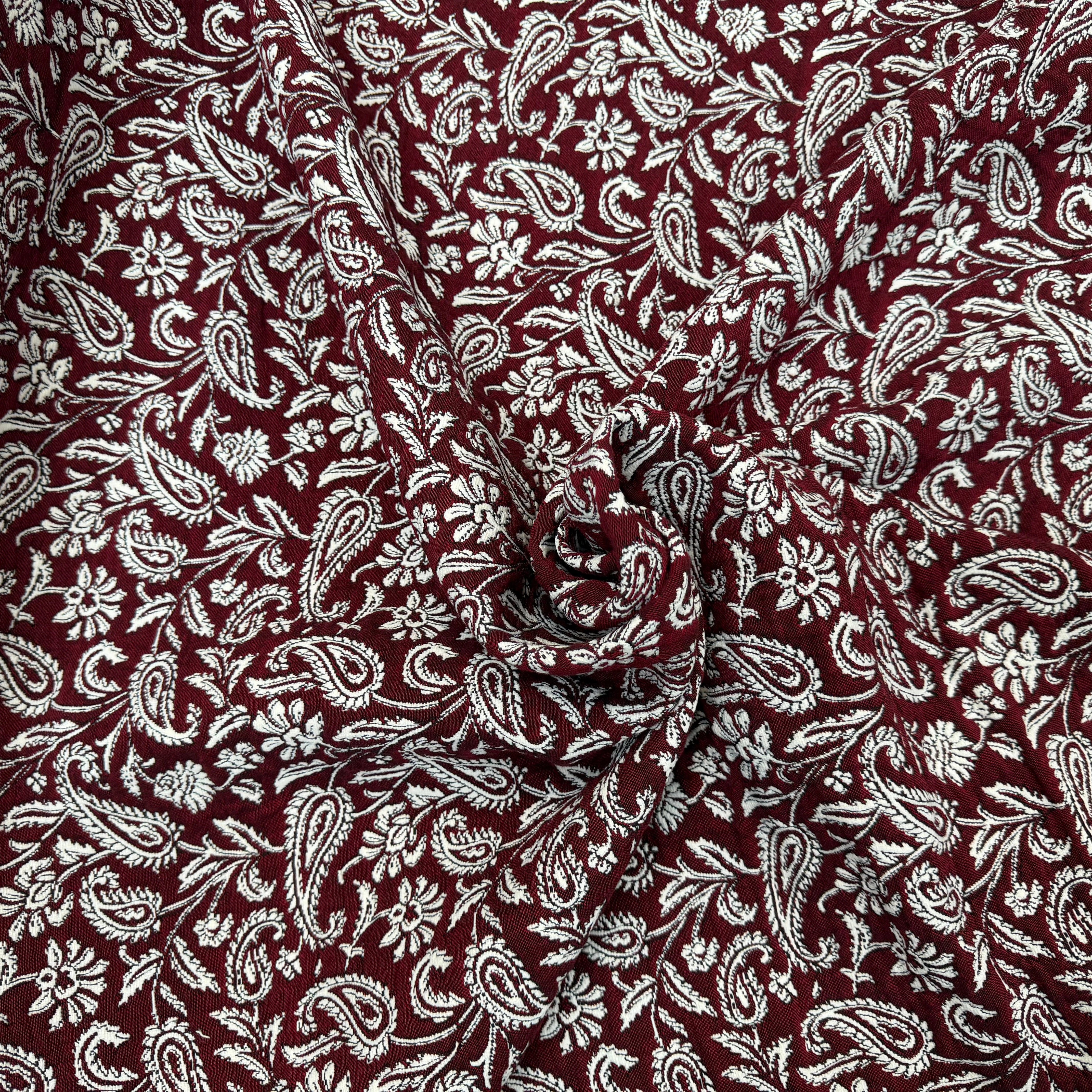 JACQUARD MUMBAI ALLOVER BORDEAUX 140 CM - My Little Coupon