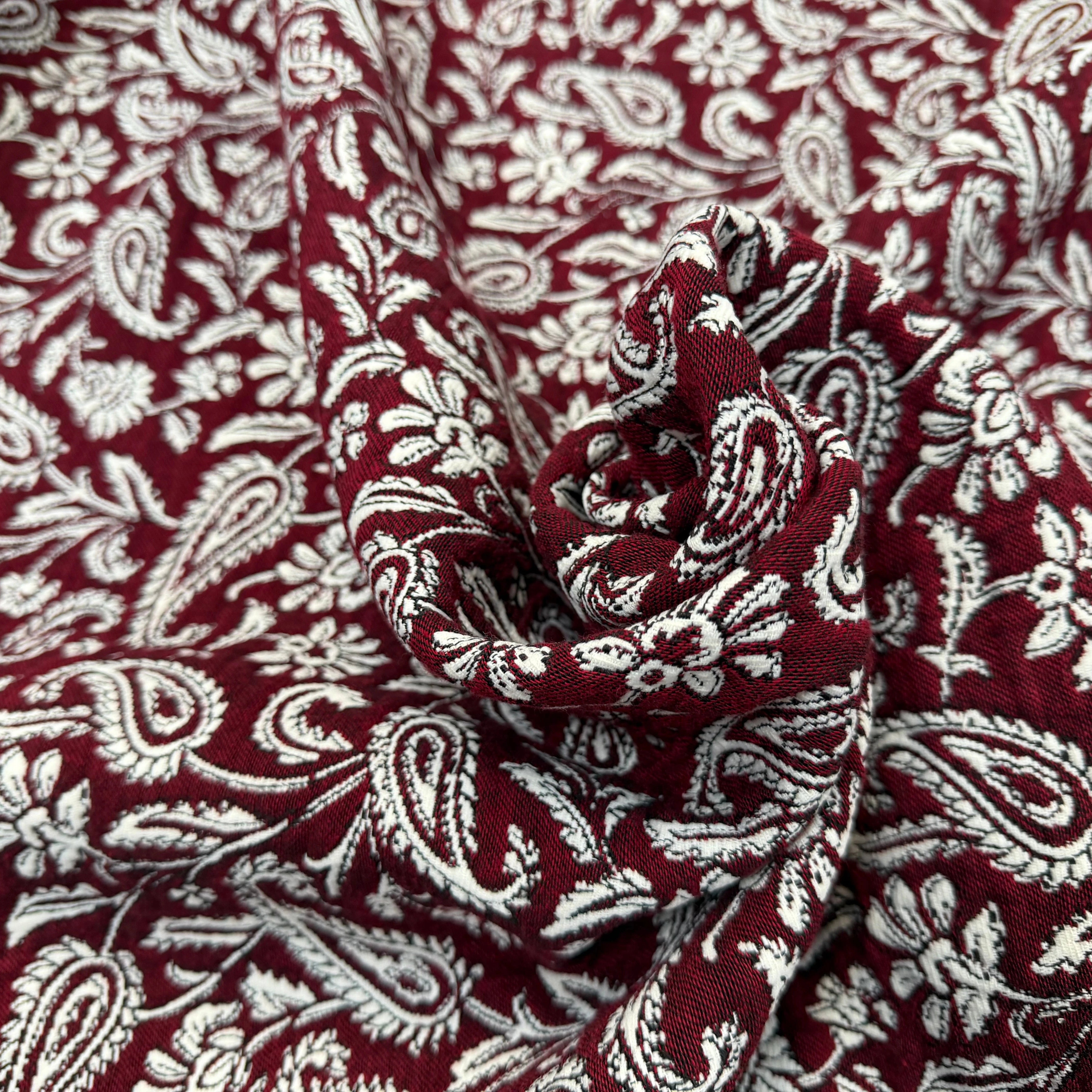 JACQUARD MUMBAI ALLOVER BORDEAUX 140 CM - My Little Coupon