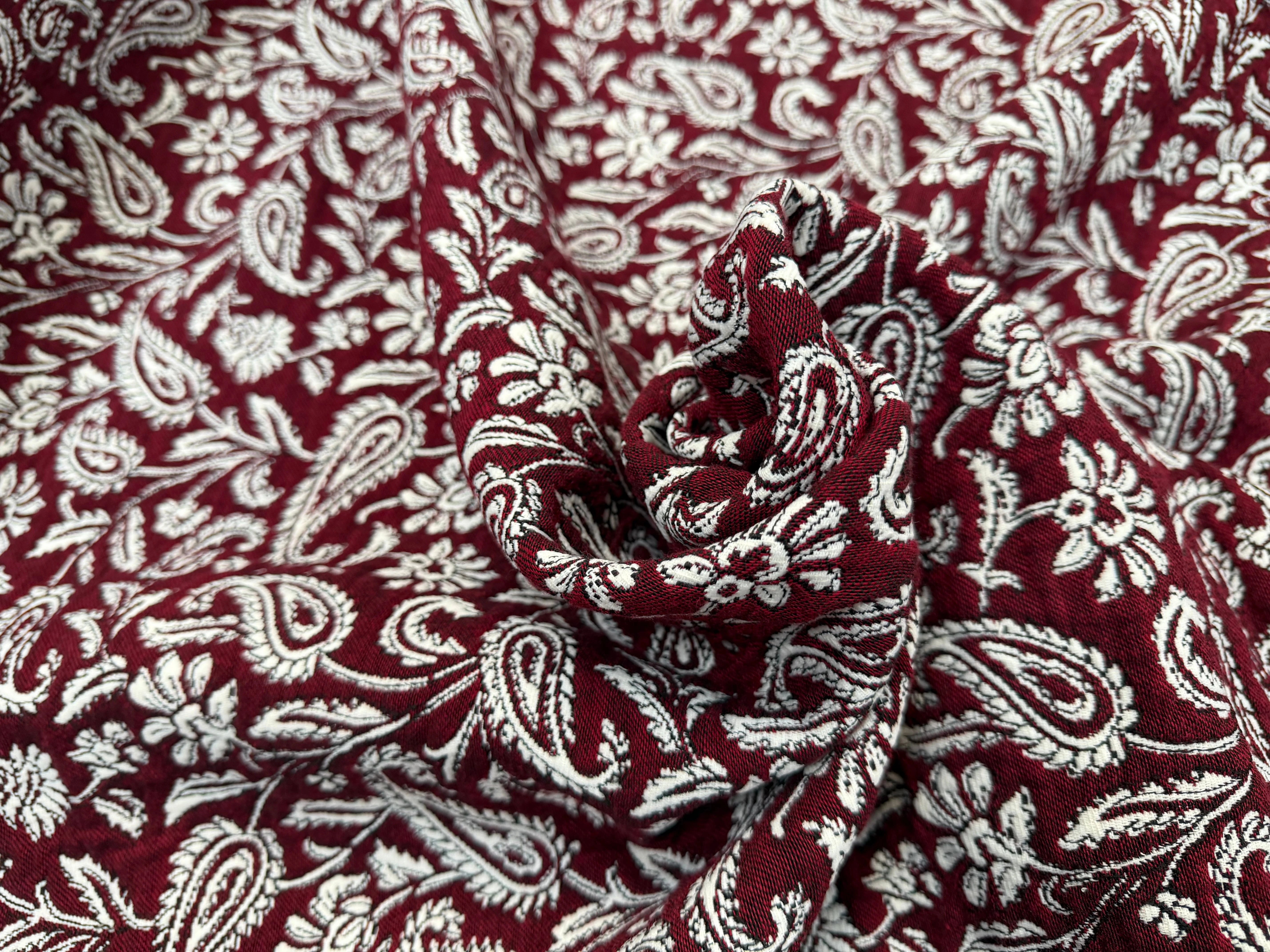 JACQUARD MUMBAI ALLOVER BORDEAUX 140 CM - My Little Coupon