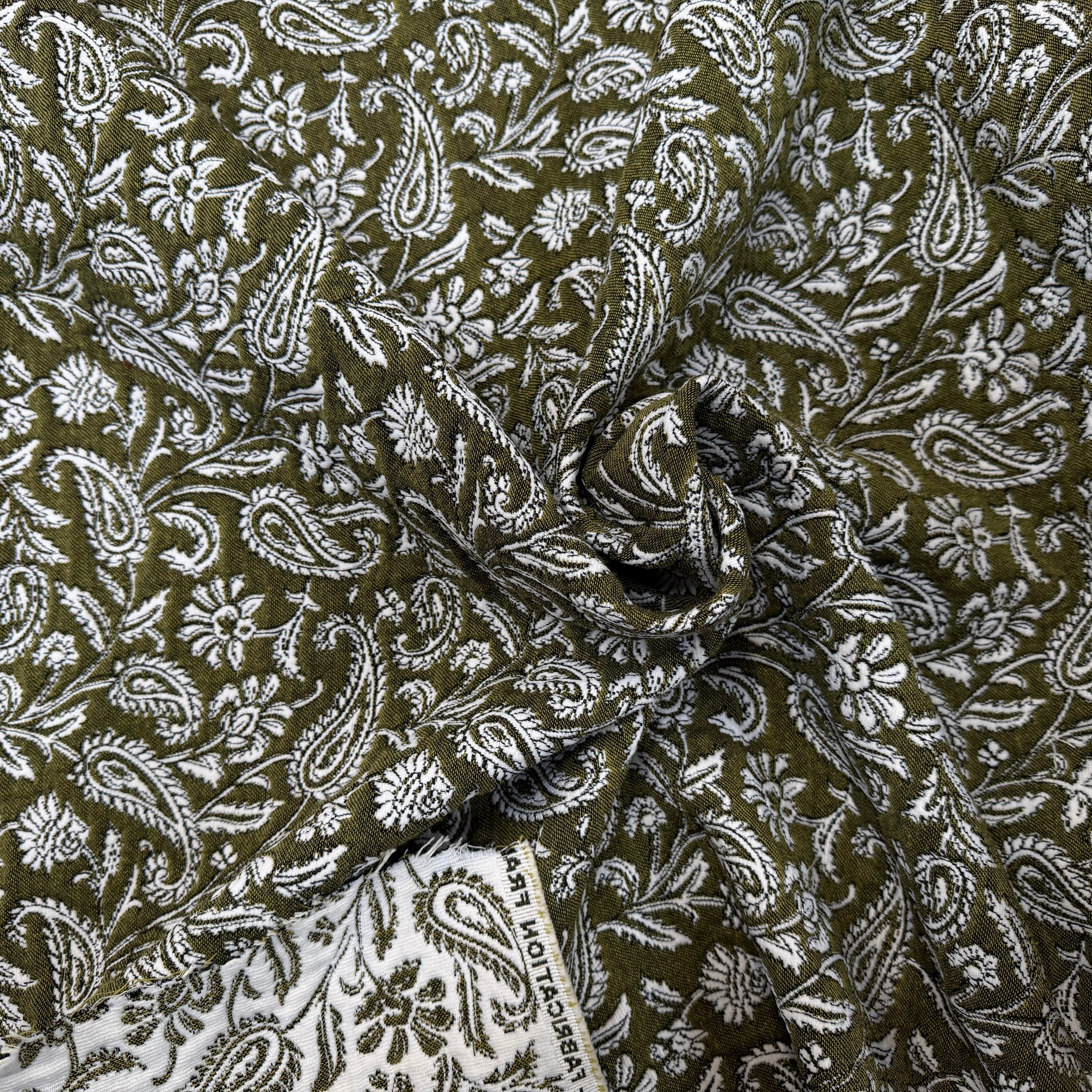 JACQUARD MUMBAI ALLOVER KAKI 140 CM - My Little Coupon