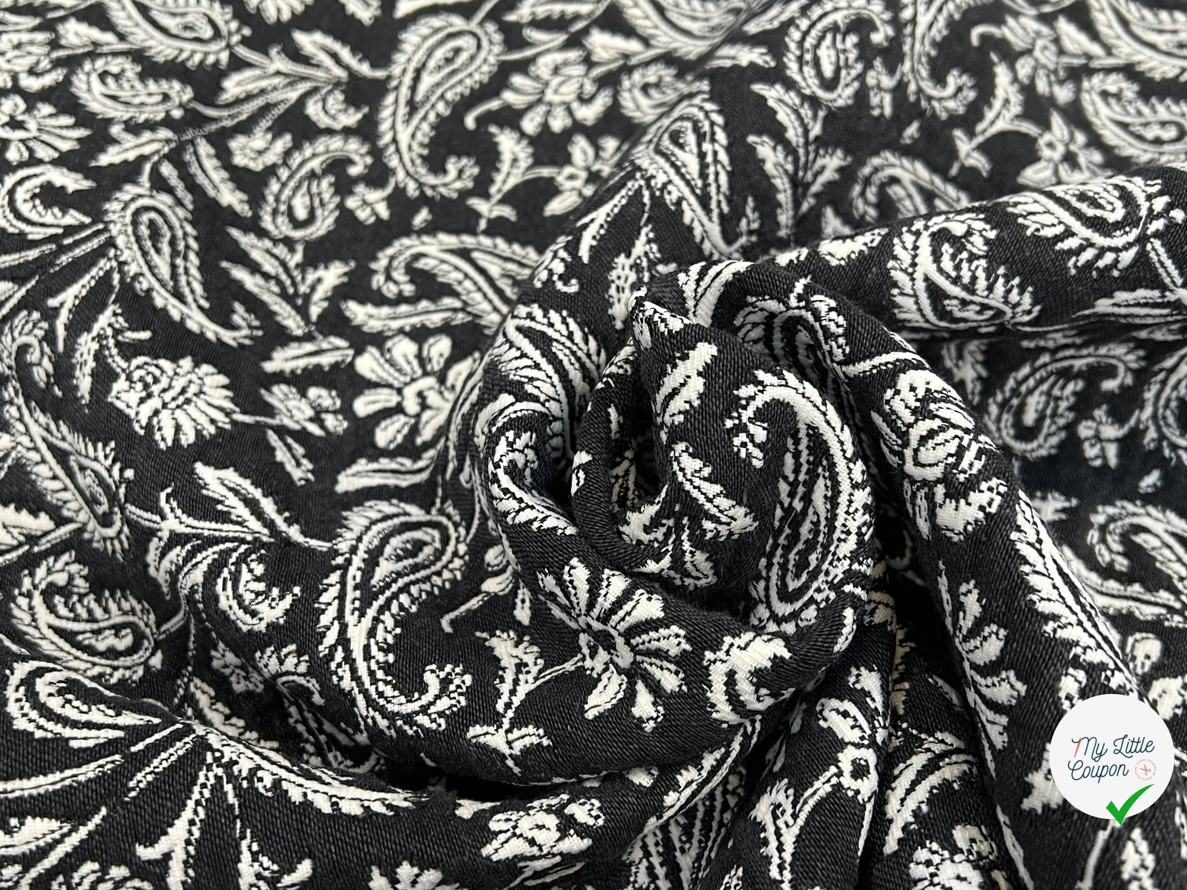JACQUARD MUMBAI ALLOVER NOIR 140 CM - My Little Coupon