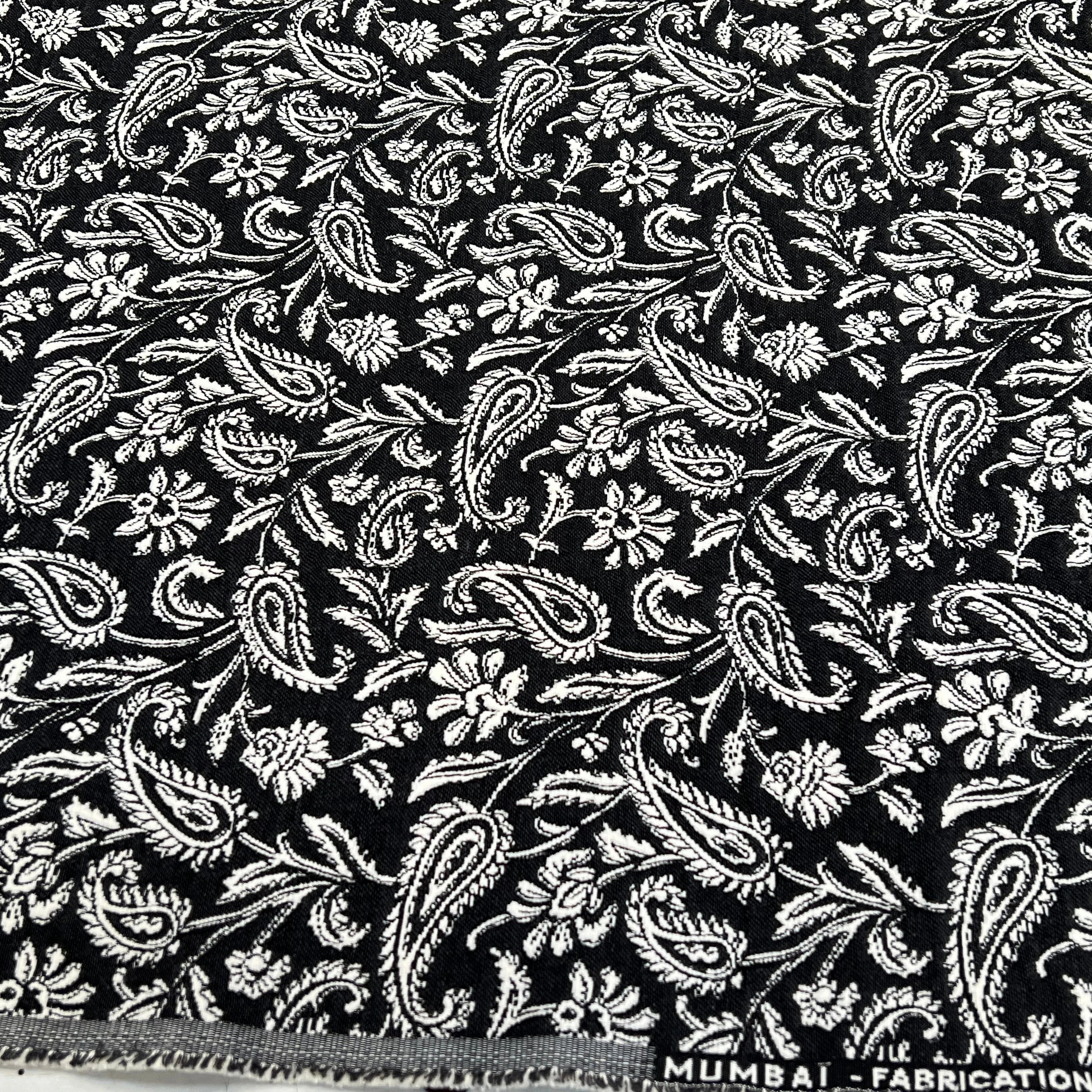JACQUARD MUMBAI ALLOVER NOIR 140 CM - My Little Coupon