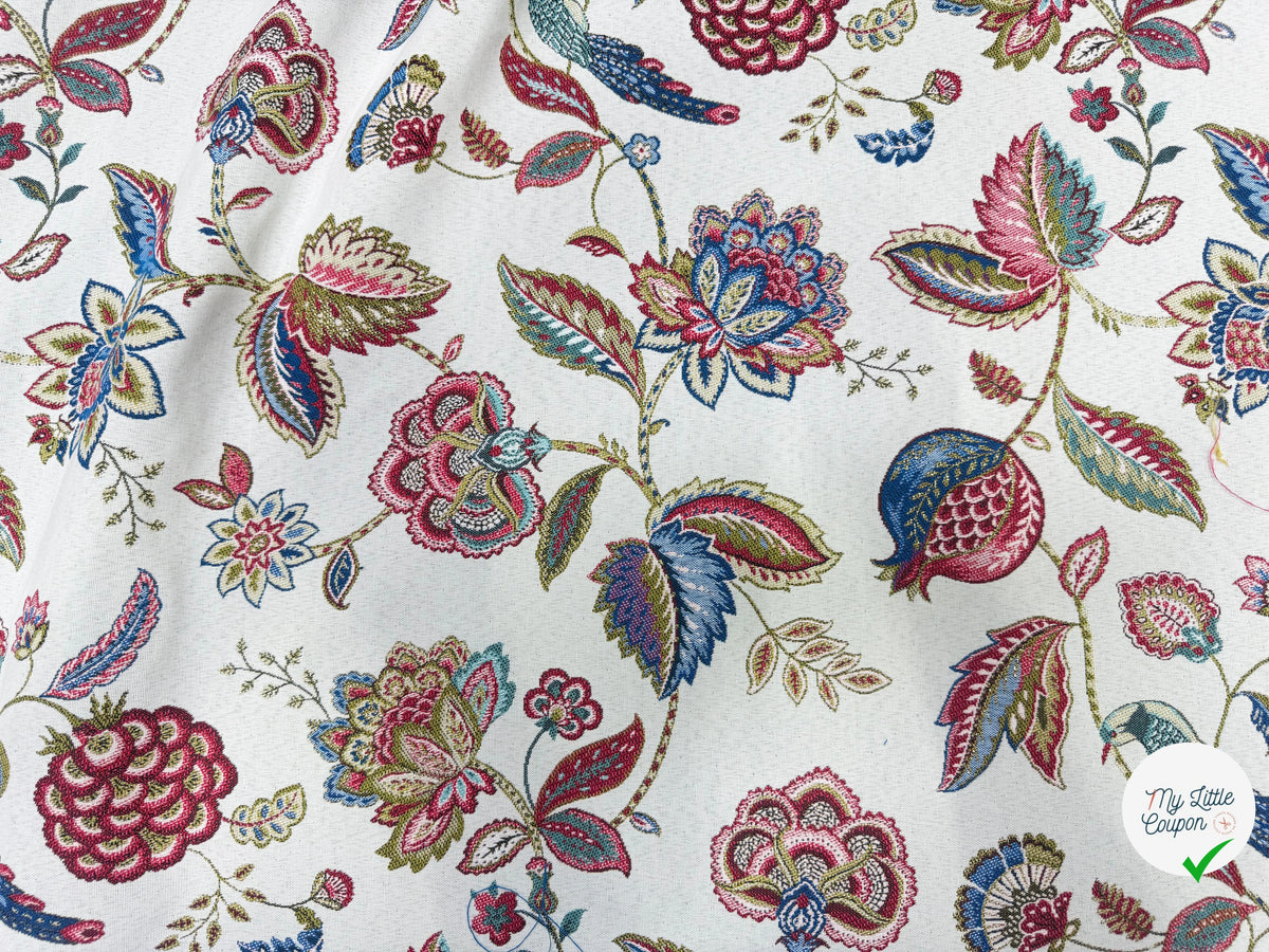 JACQUARD PALAMPORE ALLOVER BLANC 140 CM - My Little Coupon
