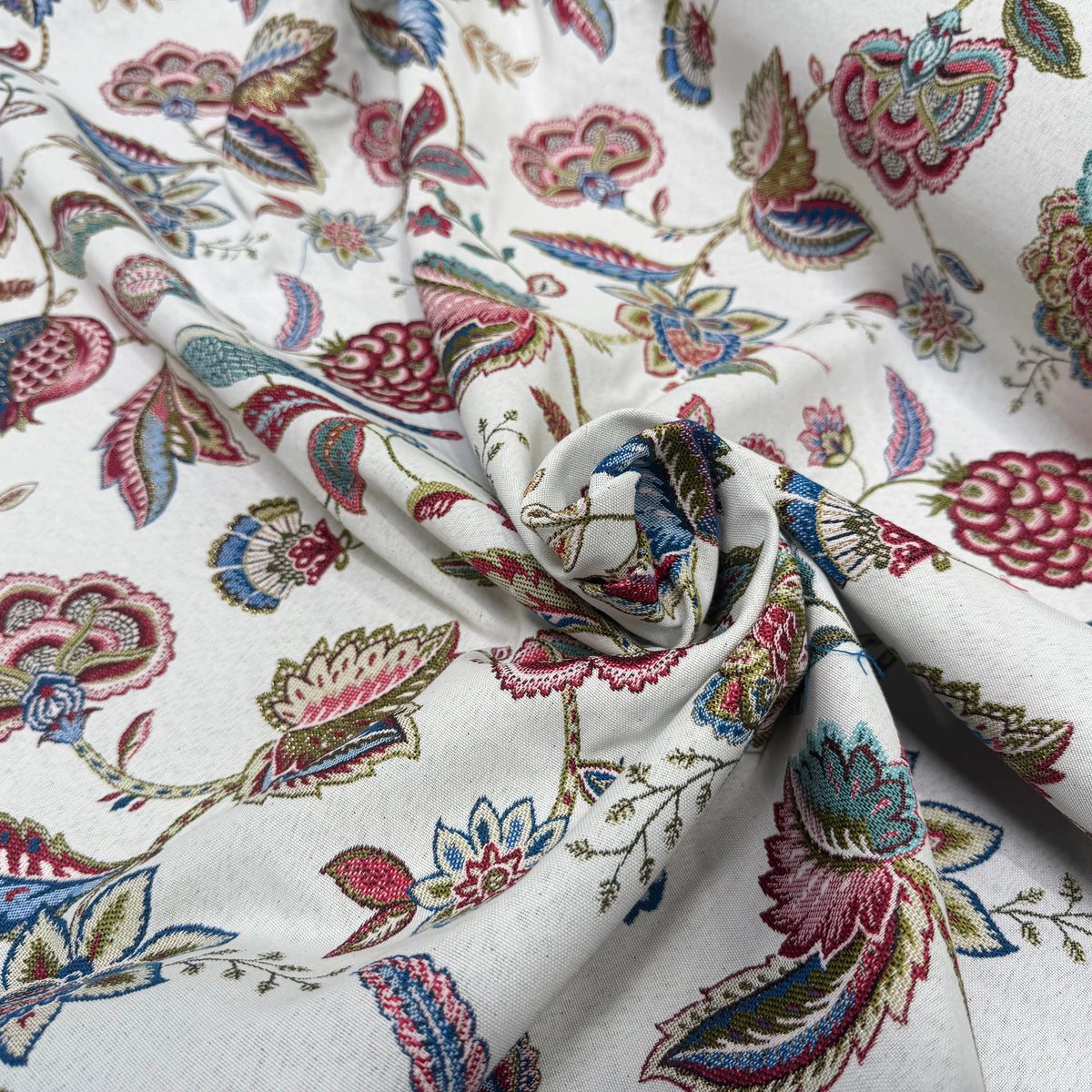 JACQUARD PALAMPORE ALLOVER BLANC 140 CM - My Little Coupon