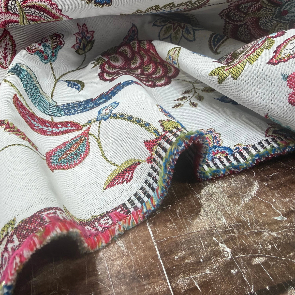 JACQUARD PALAMPORE ALLOVER BLANC 140 CM - My Little Coupon