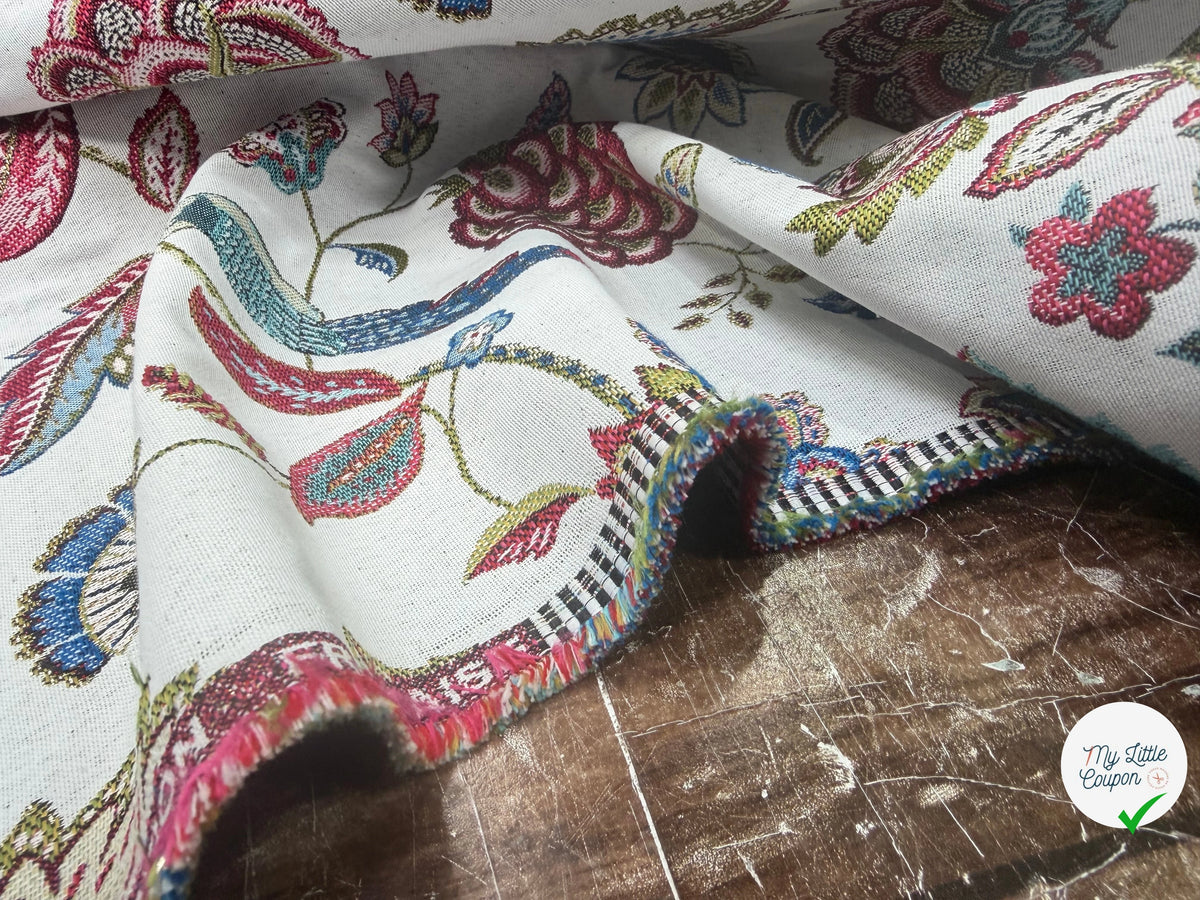 JACQUARD PALAMPORE ALLOVER BLANC 140 CM - My Little Coupon
