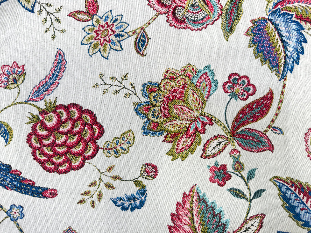 JACQUARD PALAMPORE ALLOVER BLANC 140 CM - My Little Coupon