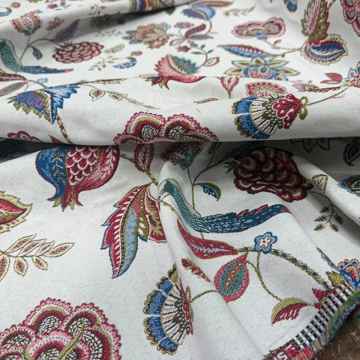 JACQUARD PALAMPORE ALLOVER BLANC 140 CM - My Little Coupon