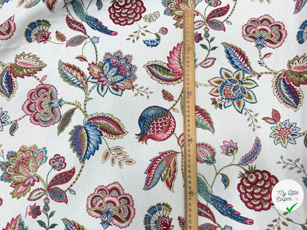 JACQUARD PALAMPORE ALLOVER BLANC 140 CM - My Little Coupon