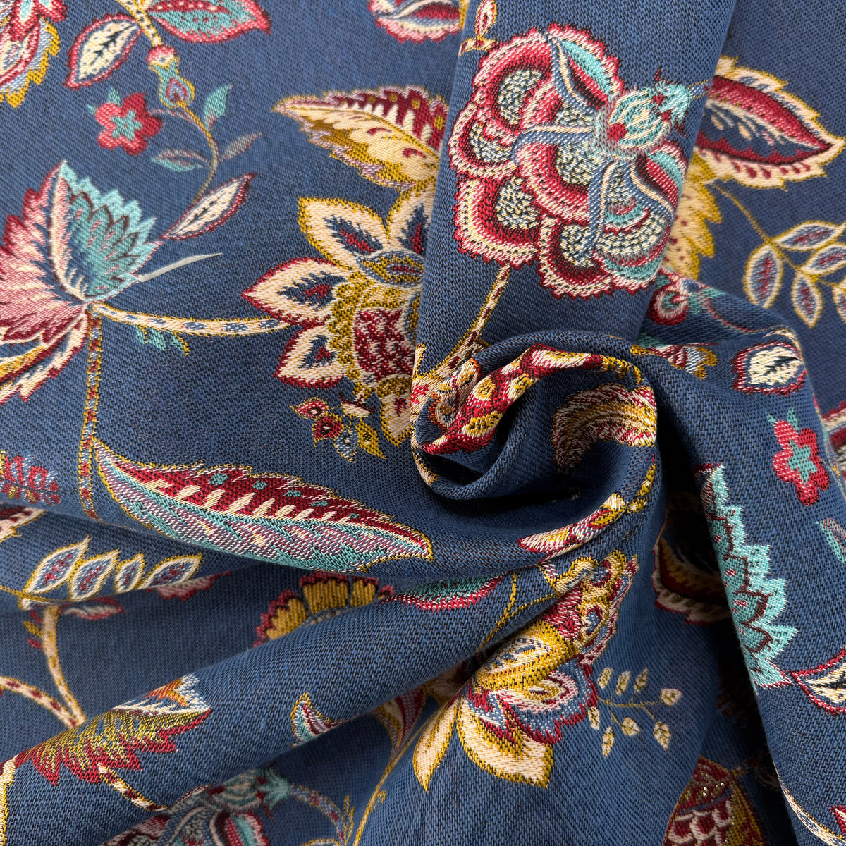 JACQUARD PALAMPORE ALLOVER BLEU 140 CM - My Little Coupon