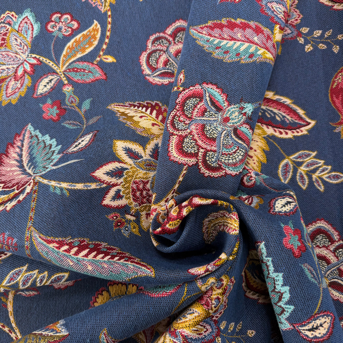JACQUARD PALAMPORE ALLOVER BLEU 140 CM - My Little Coupon