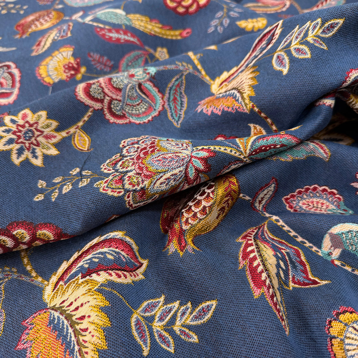 JACQUARD PALAMPORE ALLOVER BLEU 140 CM - My Little Coupon