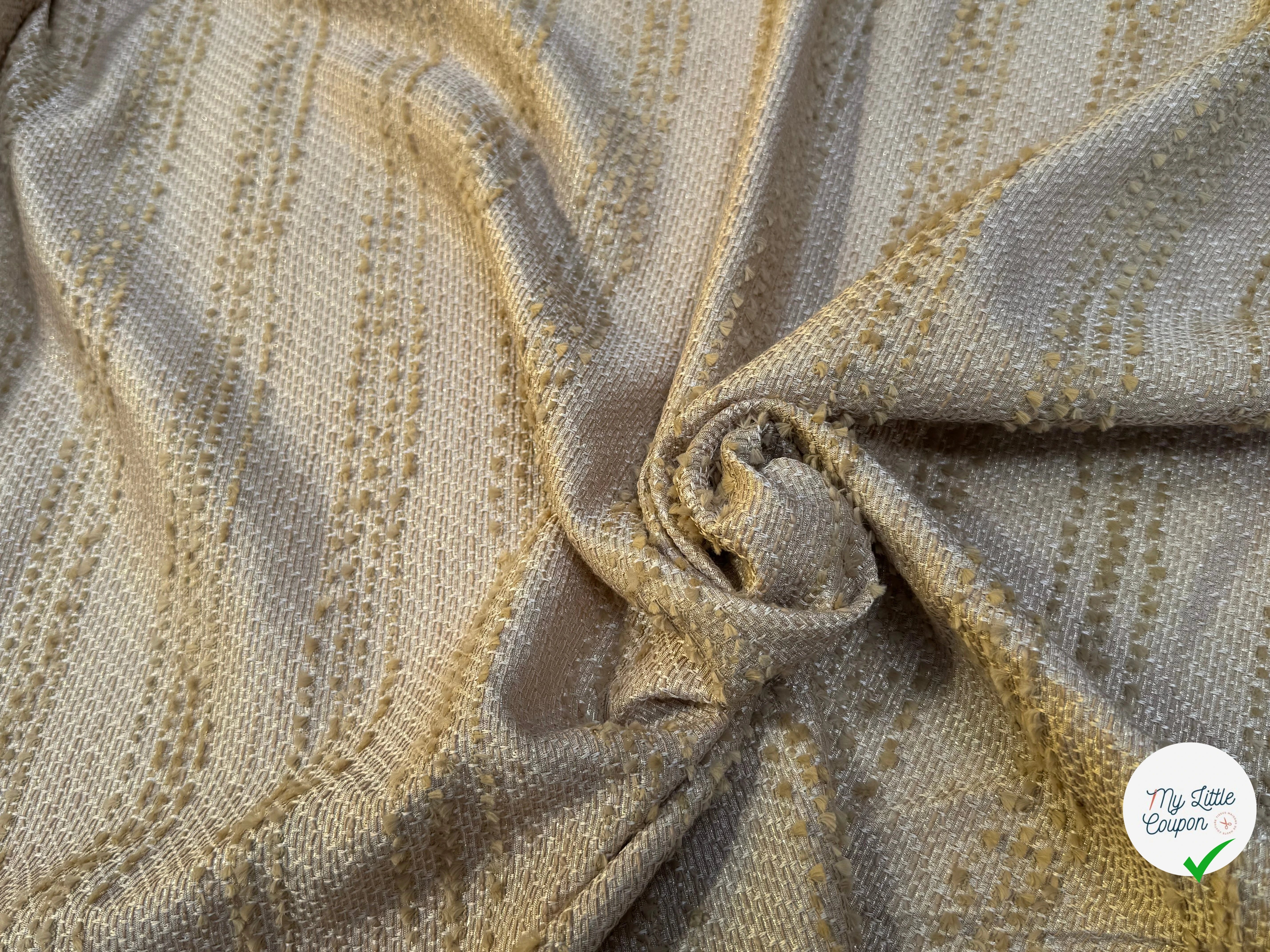 JACQUARD POLYVISCOSE SOUPLE BEIGE - My Little Coupon
