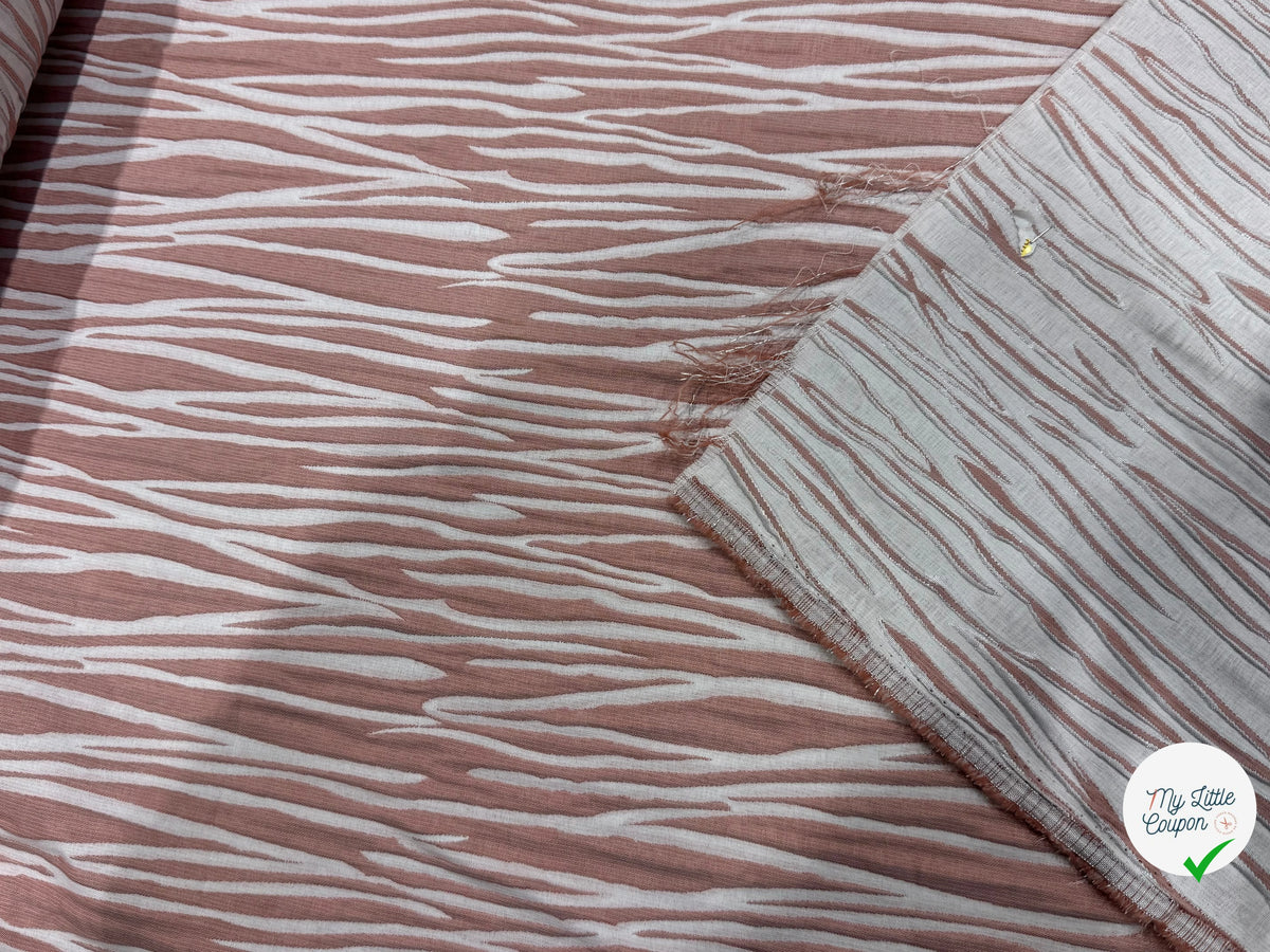 JACQUARD RAYURES FAÇON ANIMA ROSE PÂLE - My Little Coupon