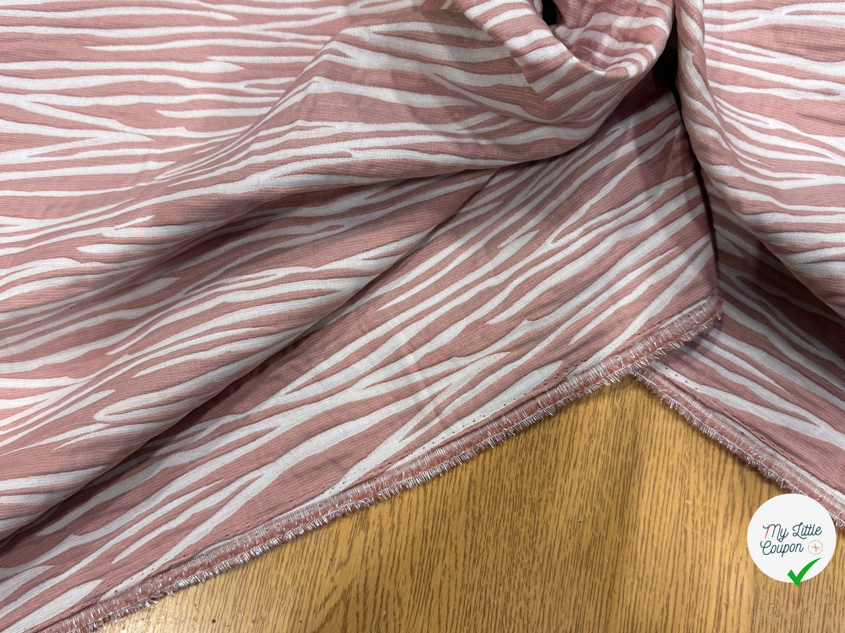 JACQUARD RAYURES FAÇON ANIMA ROSE PÂLE - My Little Coupon