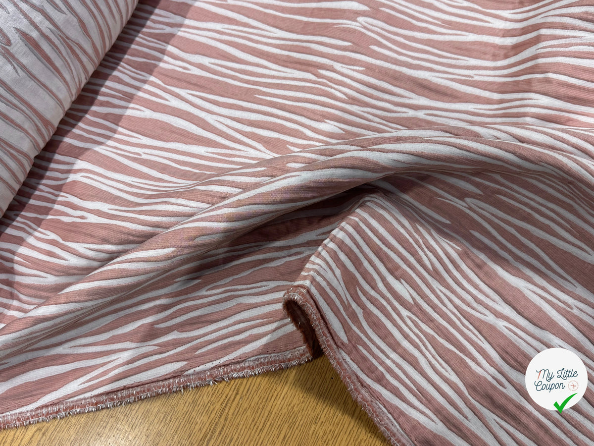 JACQUARD RAYURES FAÇON ANIMA ROSE PÂLE - My Little Coupon