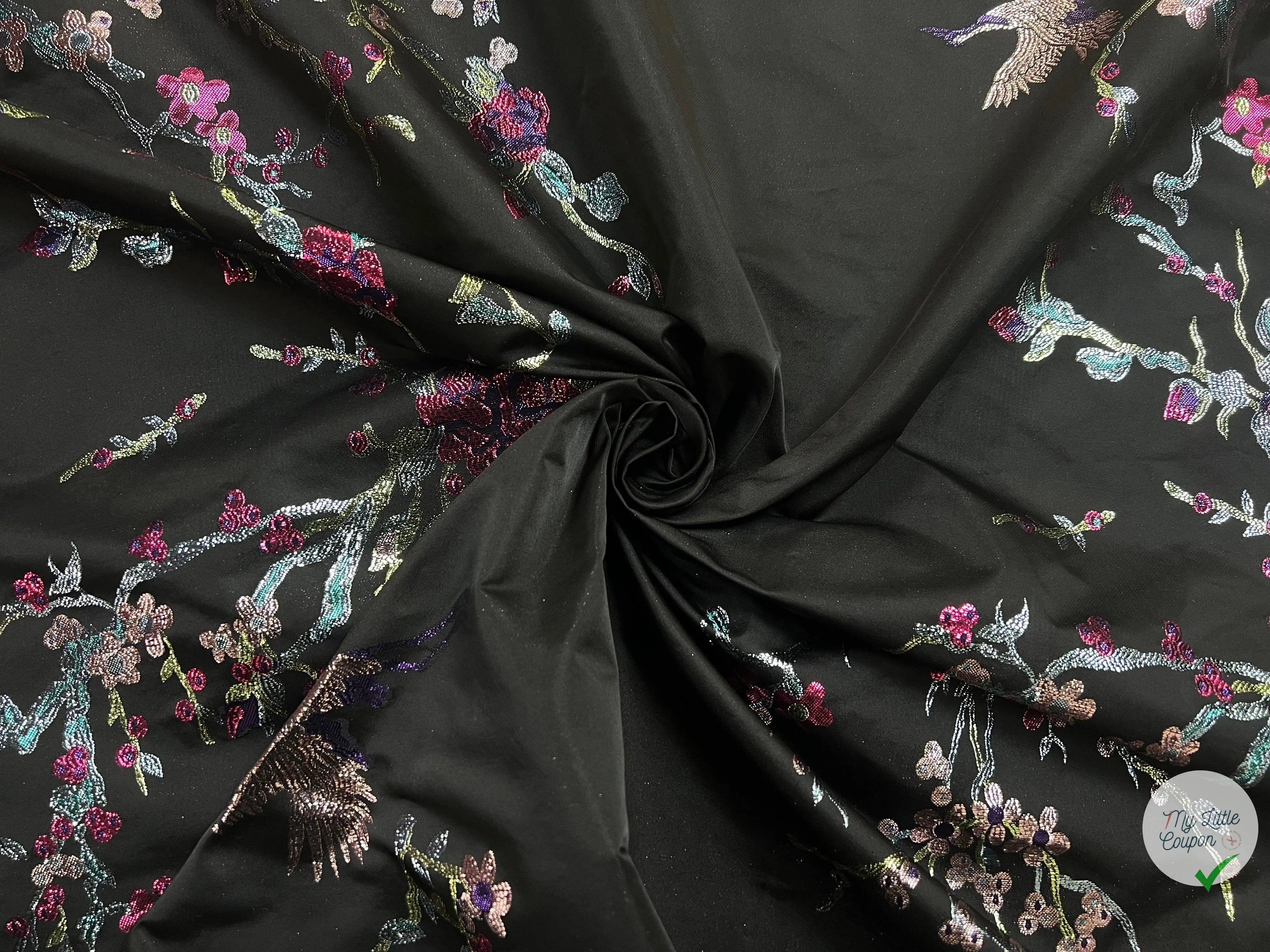 JACQUARD REVERSIBLE FIL COUPÉ METAL KIMONO JAPONAIS - My Little Coupon - tissu - coudre