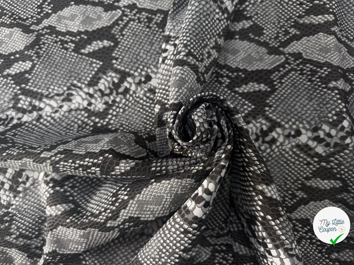 JACQUARD SERPENT GRIS ARGENT 19% COTON - My Little Coupon