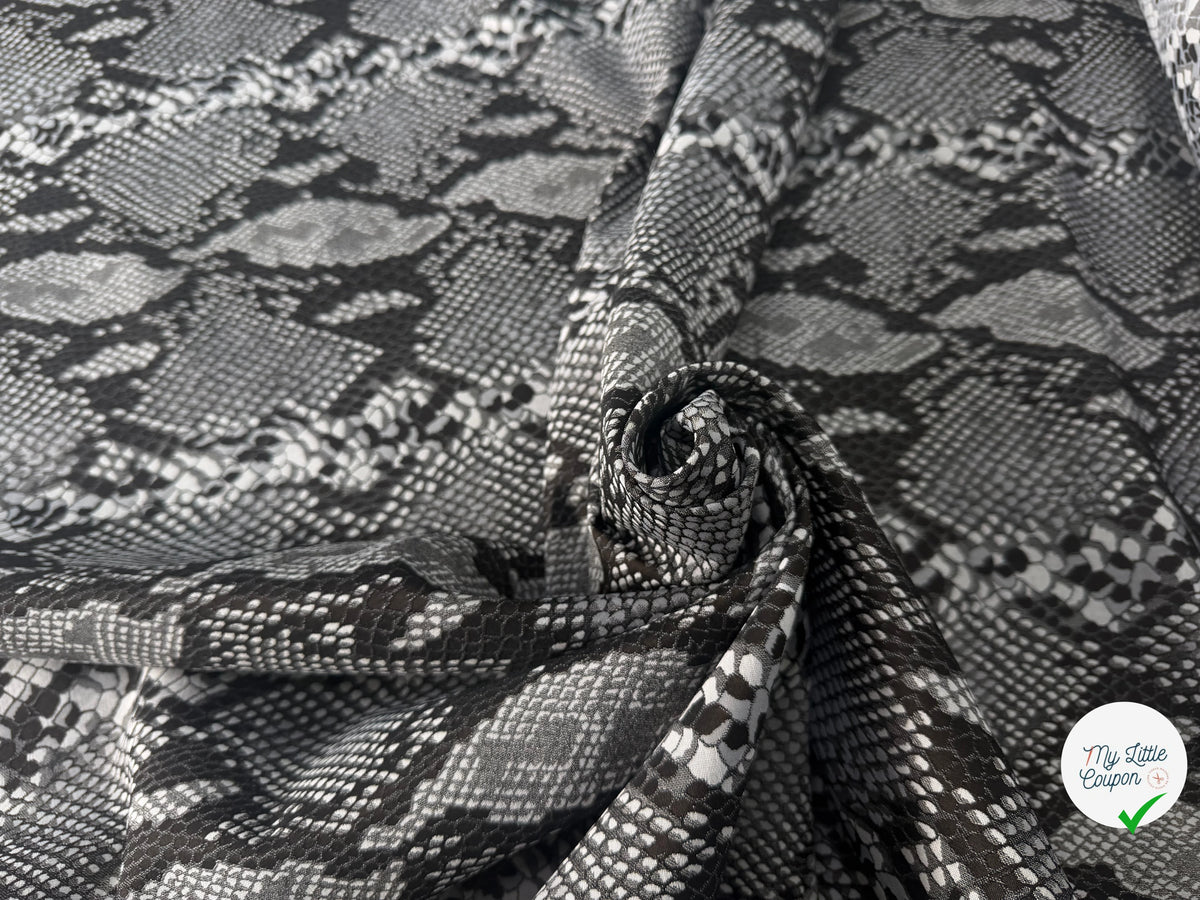 JACQUARD SERPENT GRIS ARGENT 19% COTON - My Little Coupon