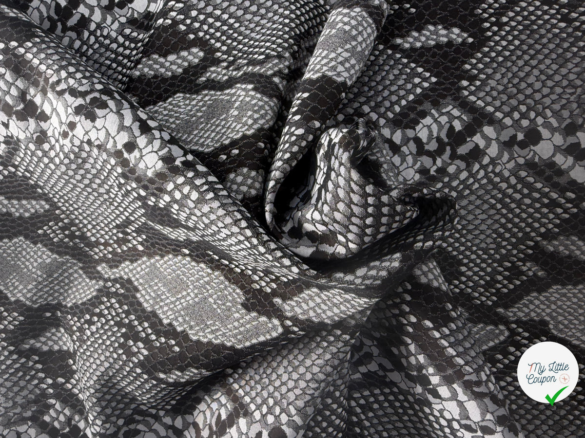 JACQUARD SERPENT GRIS ARGENT 19% COTON - My Little Coupon