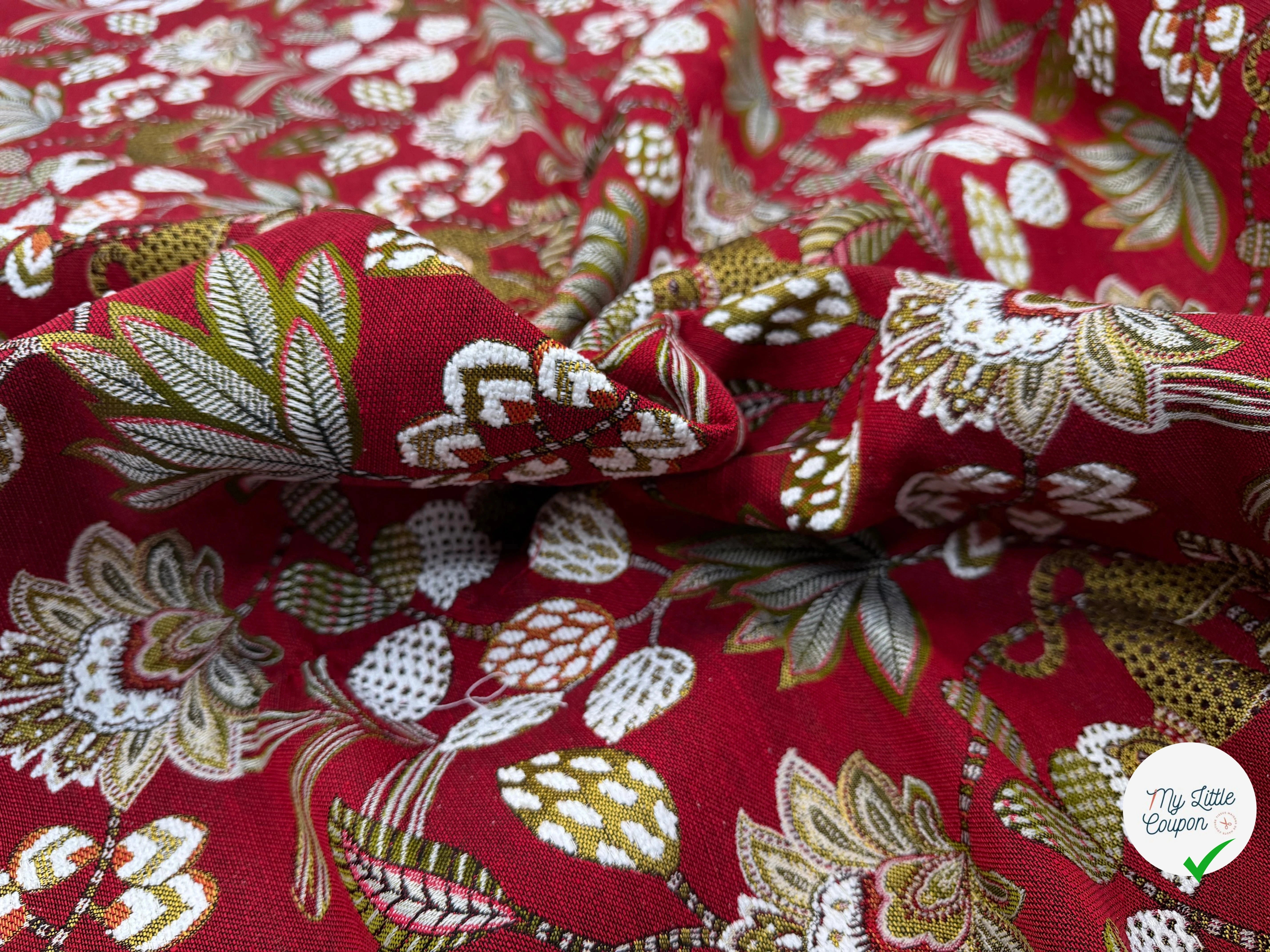 JACQUARD SOLIMAN ALLOVER ROUGE 140 CM - My Little Coupon
