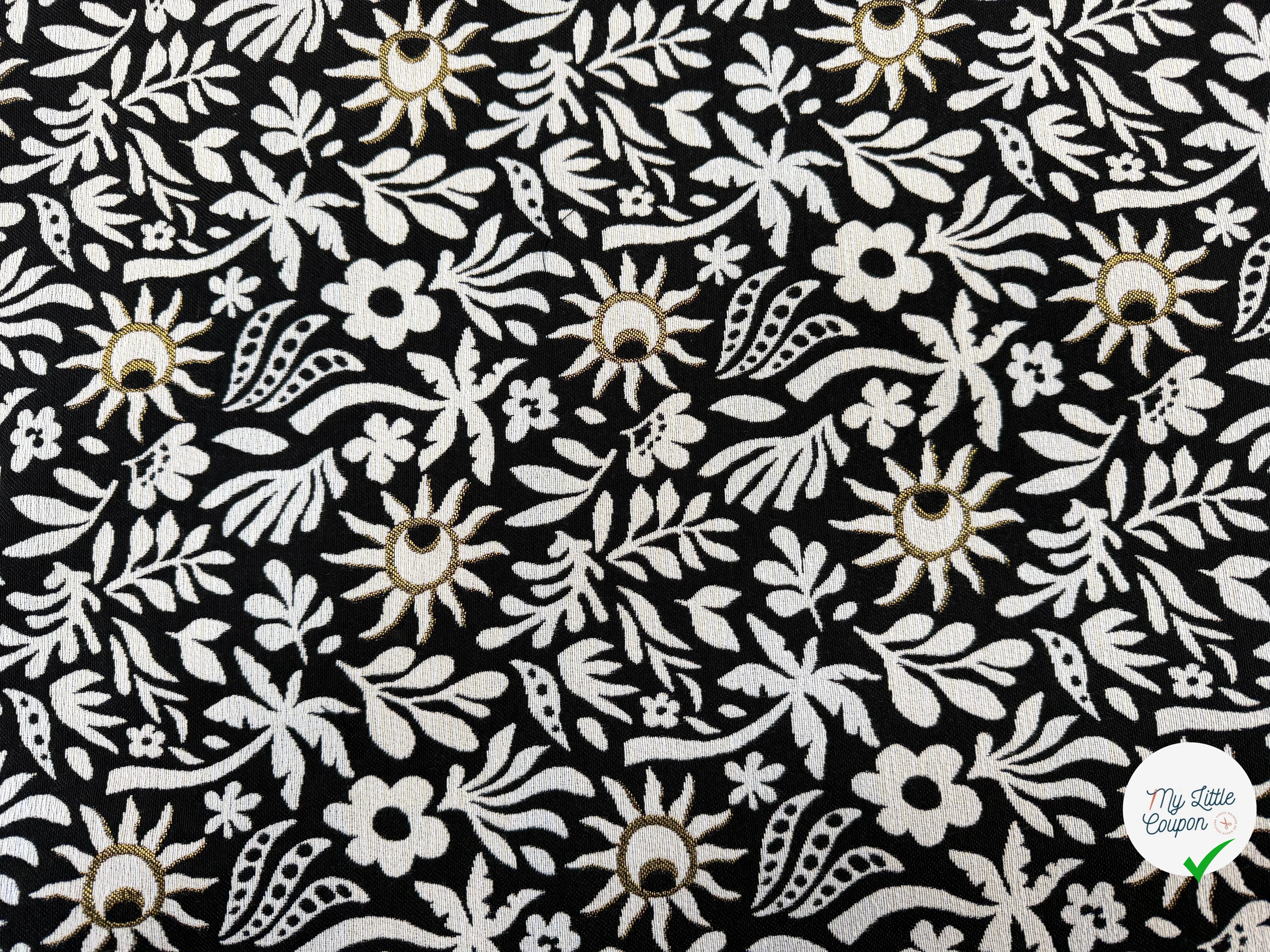 JACQUARD SUNLIGHT ALLOVER NOIR 140 CM MADE IN FRANCE 🇫🇷 - My Little Coupon