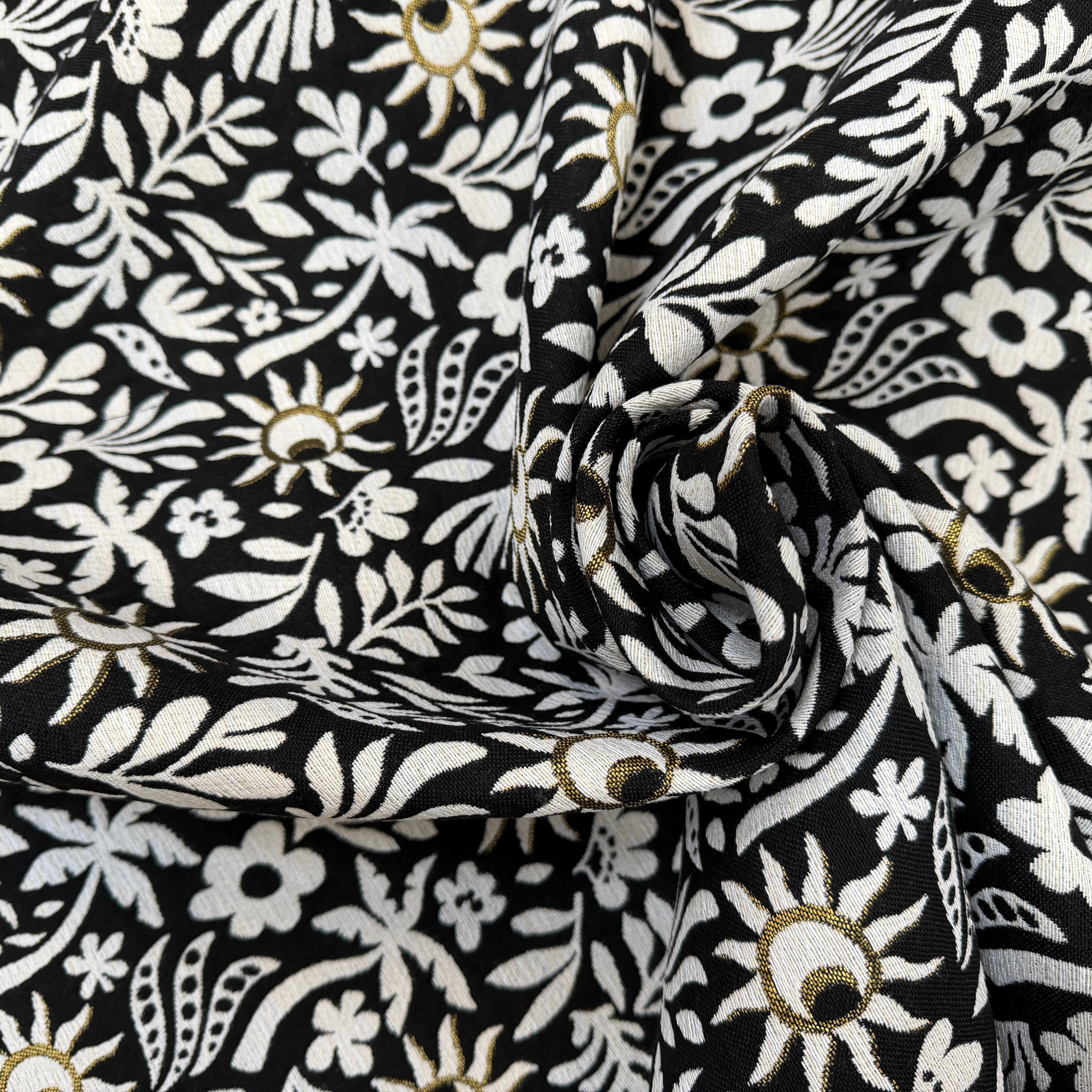 JACQUARD SUNLIGHT ALLOVER NOIR 140 CM MADE IN FRANCE 🇫🇷 - My Little Coupon