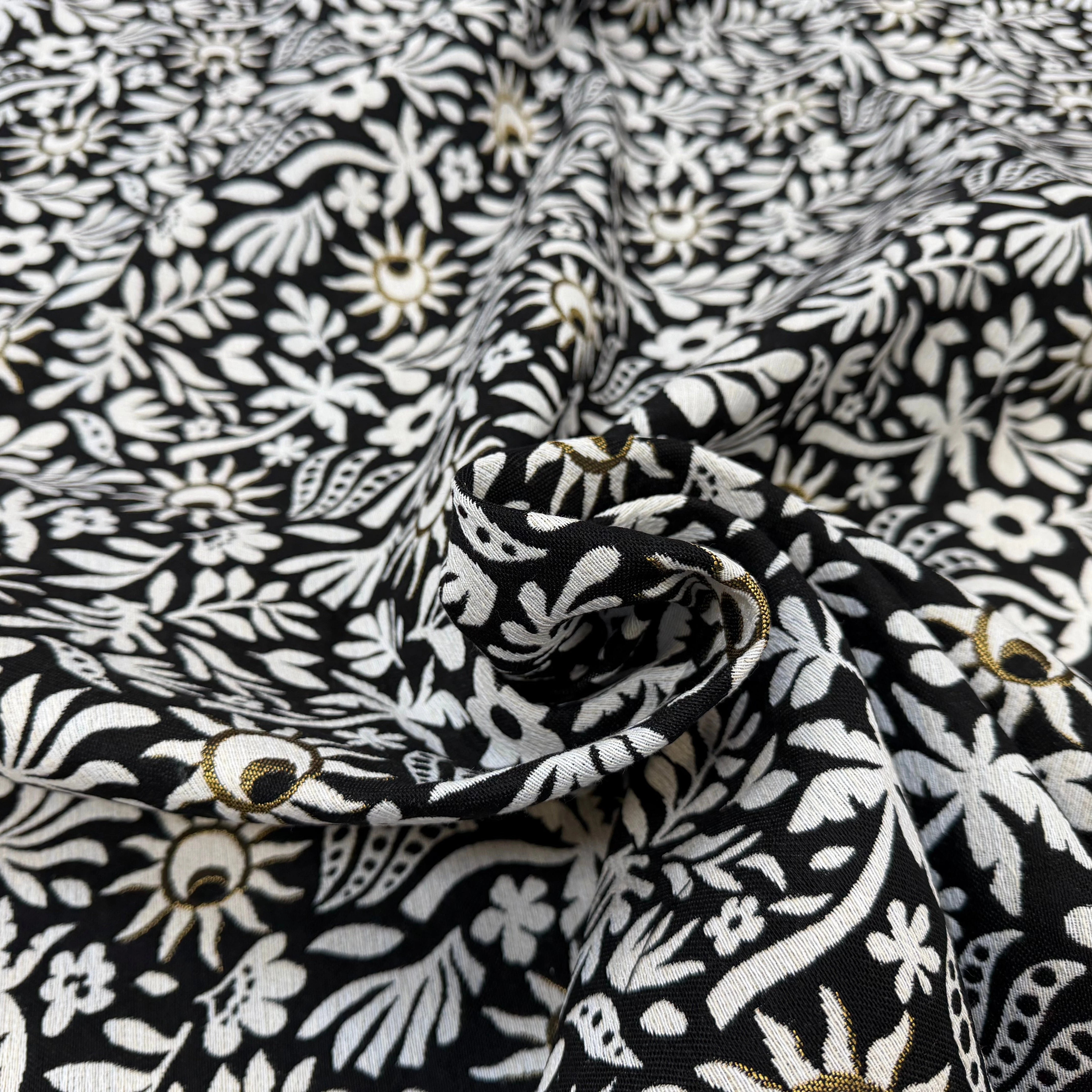 JACQUARD SUNLIGHT ALLOVER NOIR 140 CM MADE IN FRANCE 🇫🇷 - My Little Coupon