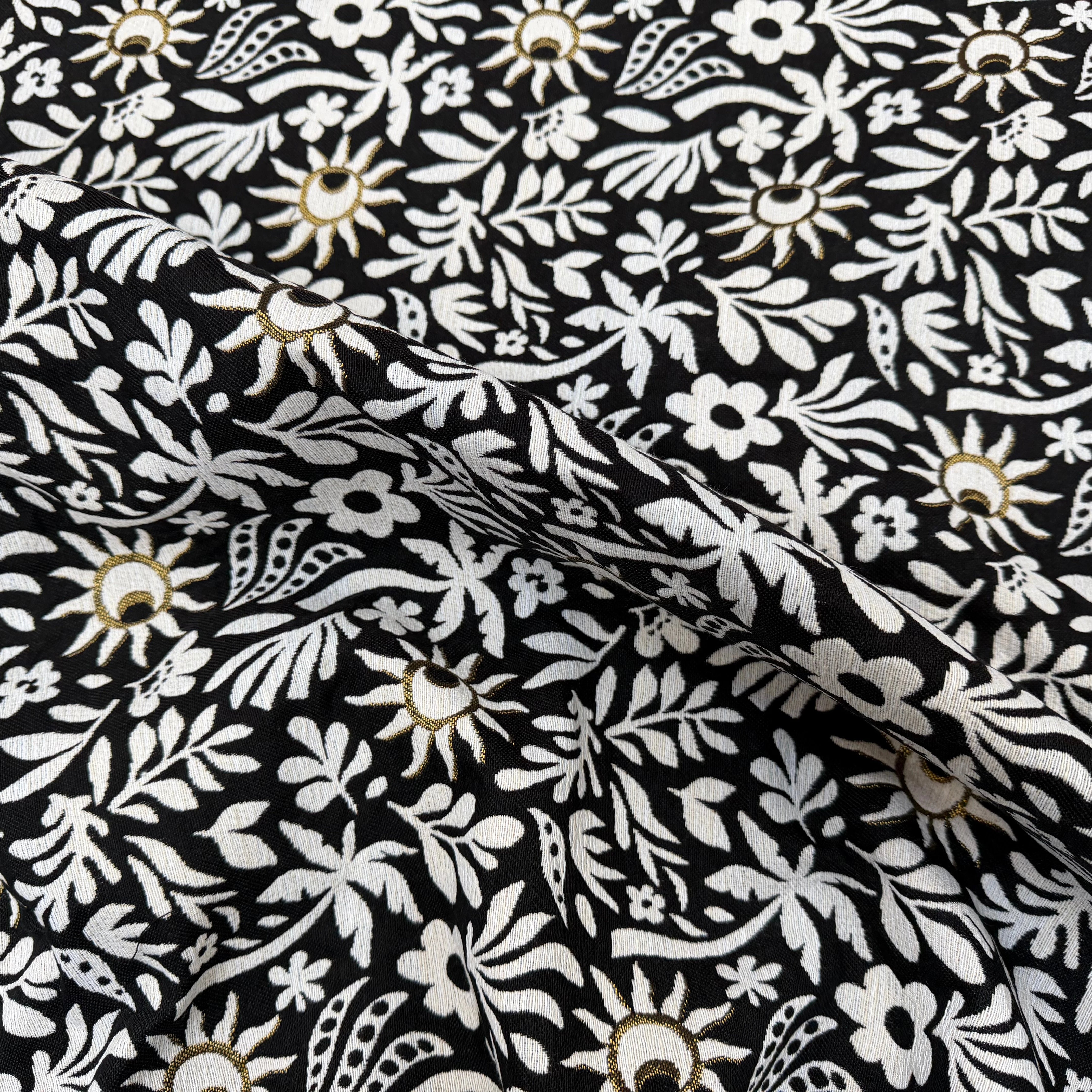 JACQUARD SUNLIGHT ALLOVER NOIR 140 CM MADE IN FRANCE 🇫🇷 - My Little Coupon