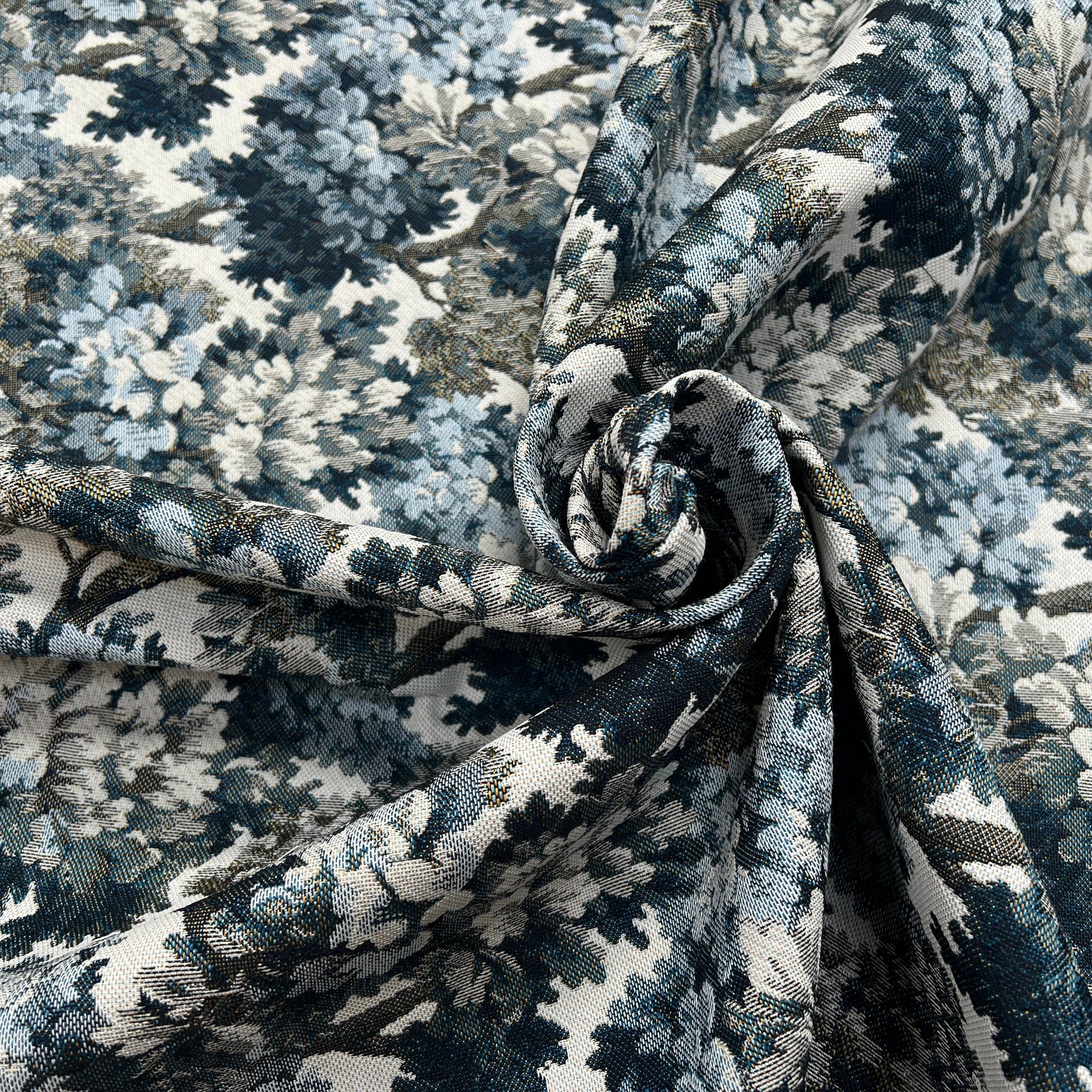 JACQUARD TISSÉ TEINT AUBUSSON ALLOVER BLEU - My Little Coupon