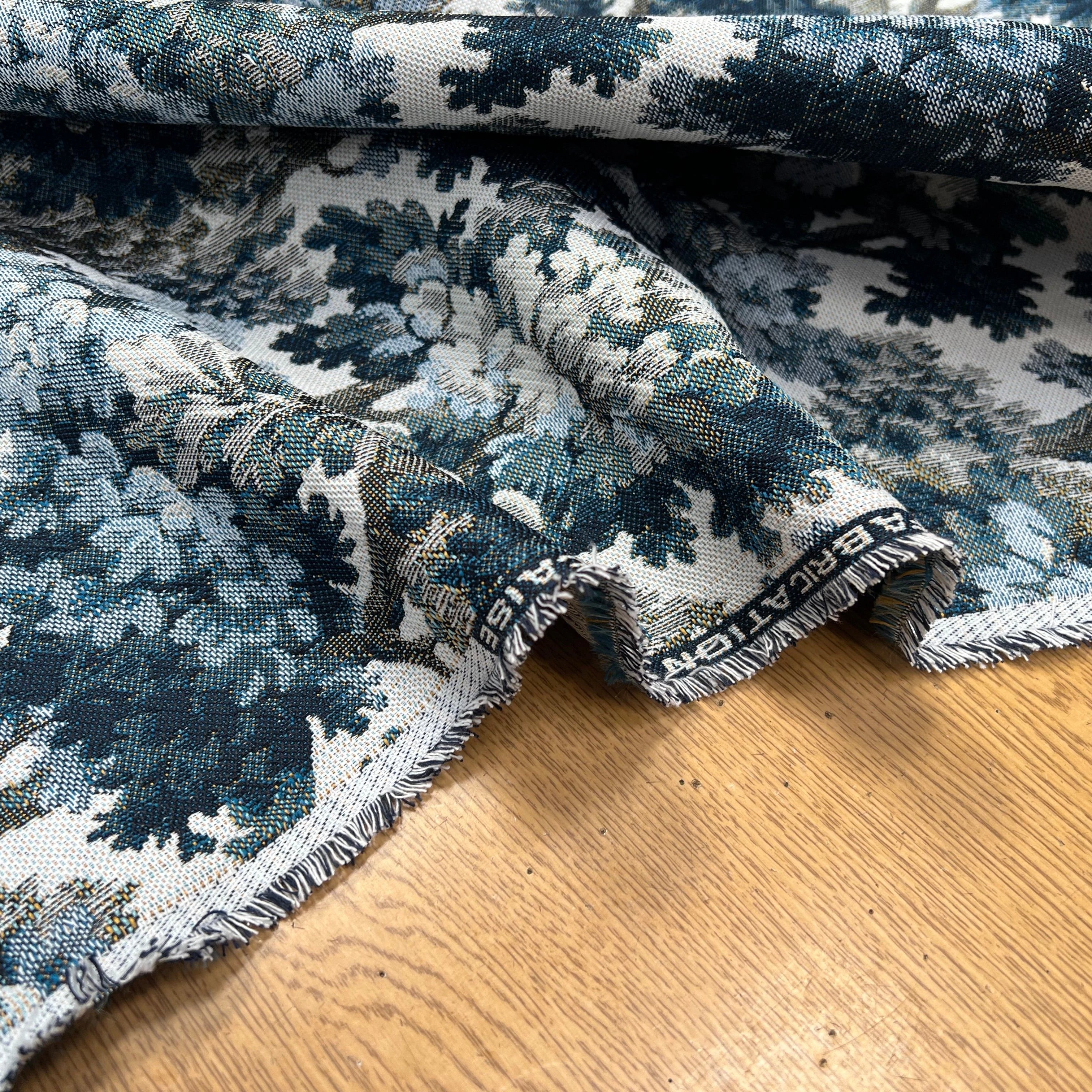 JACQUARD TISSÉ TEINT AUBUSSON ALLOVER BLEU - My Little Coupon