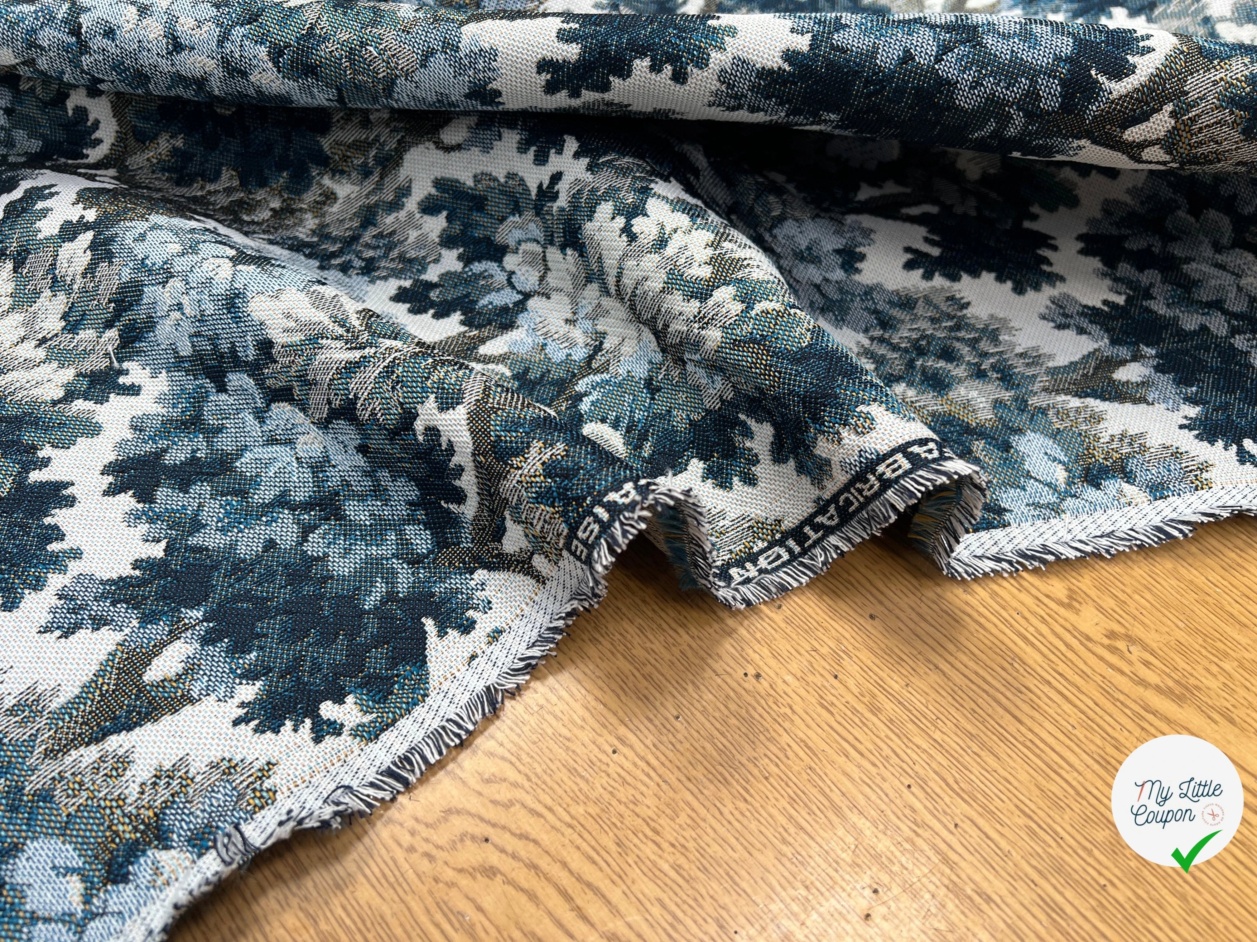 JACQUARD TISSÉ TEINT AUBUSSON ALLOVER BLEU - My Little Coupon