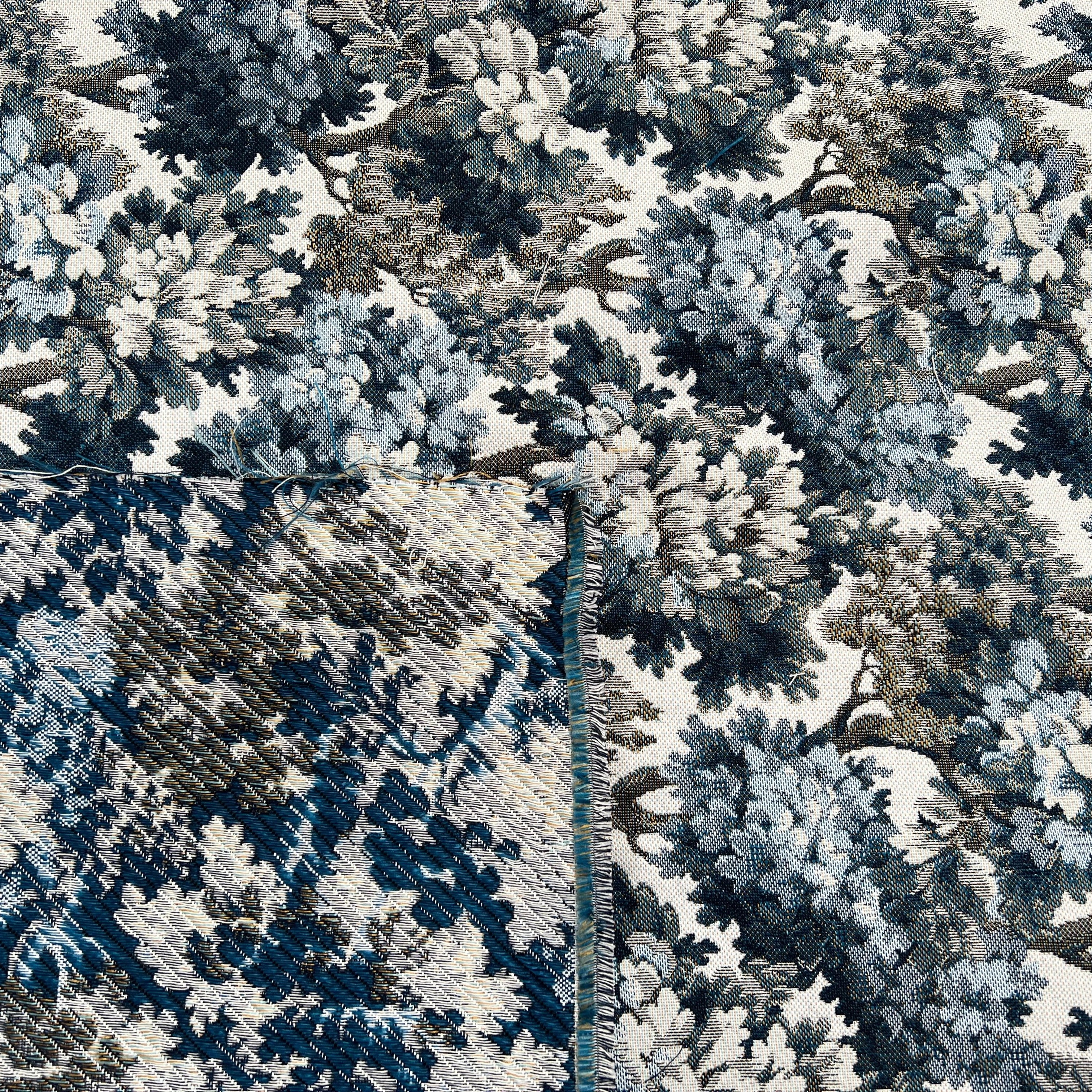 JACQUARD TISSÉ TEINT AUBUSSON ALLOVER BLEU - My Little Coupon